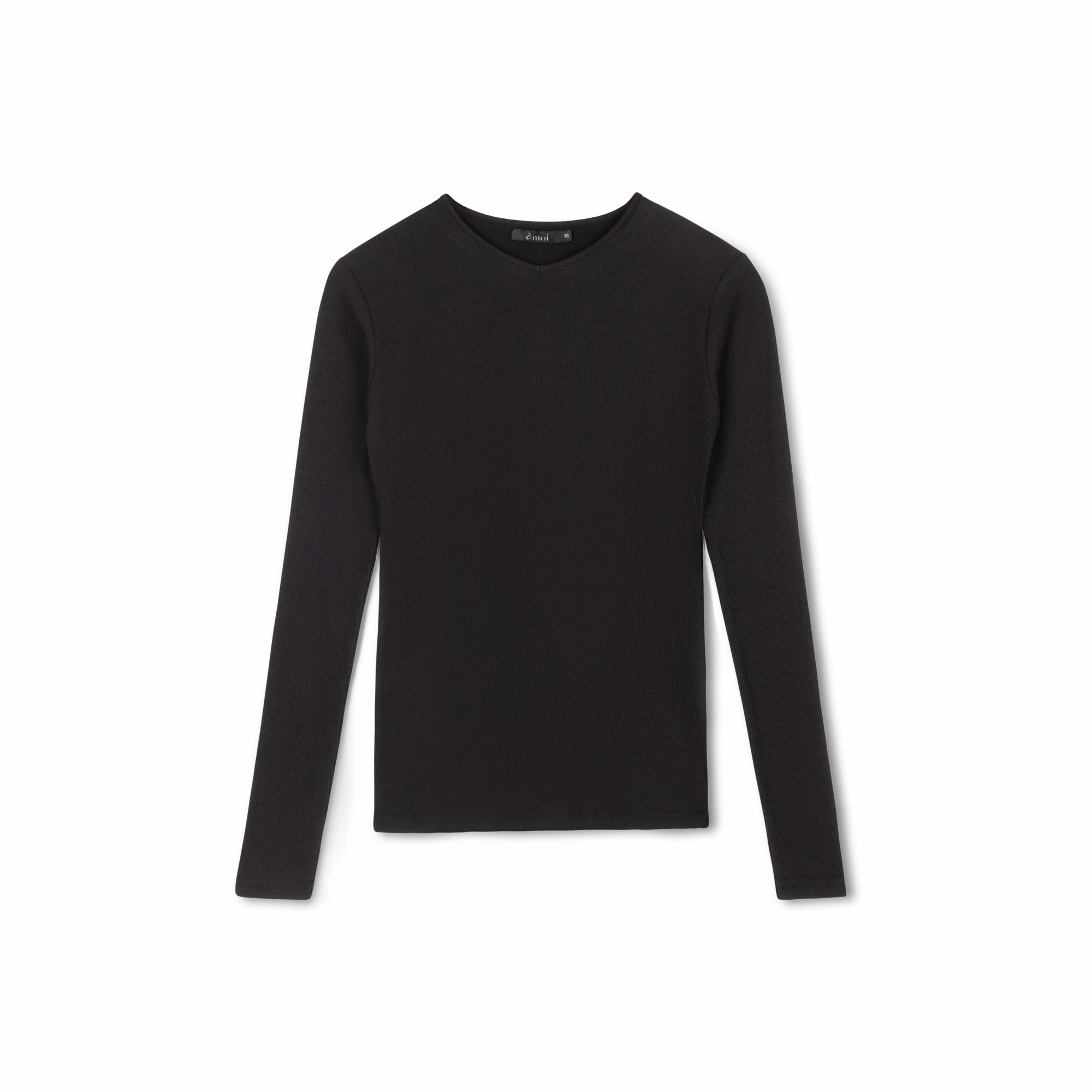 Ribbed V-neck Tee | Black Breathable mesh lining