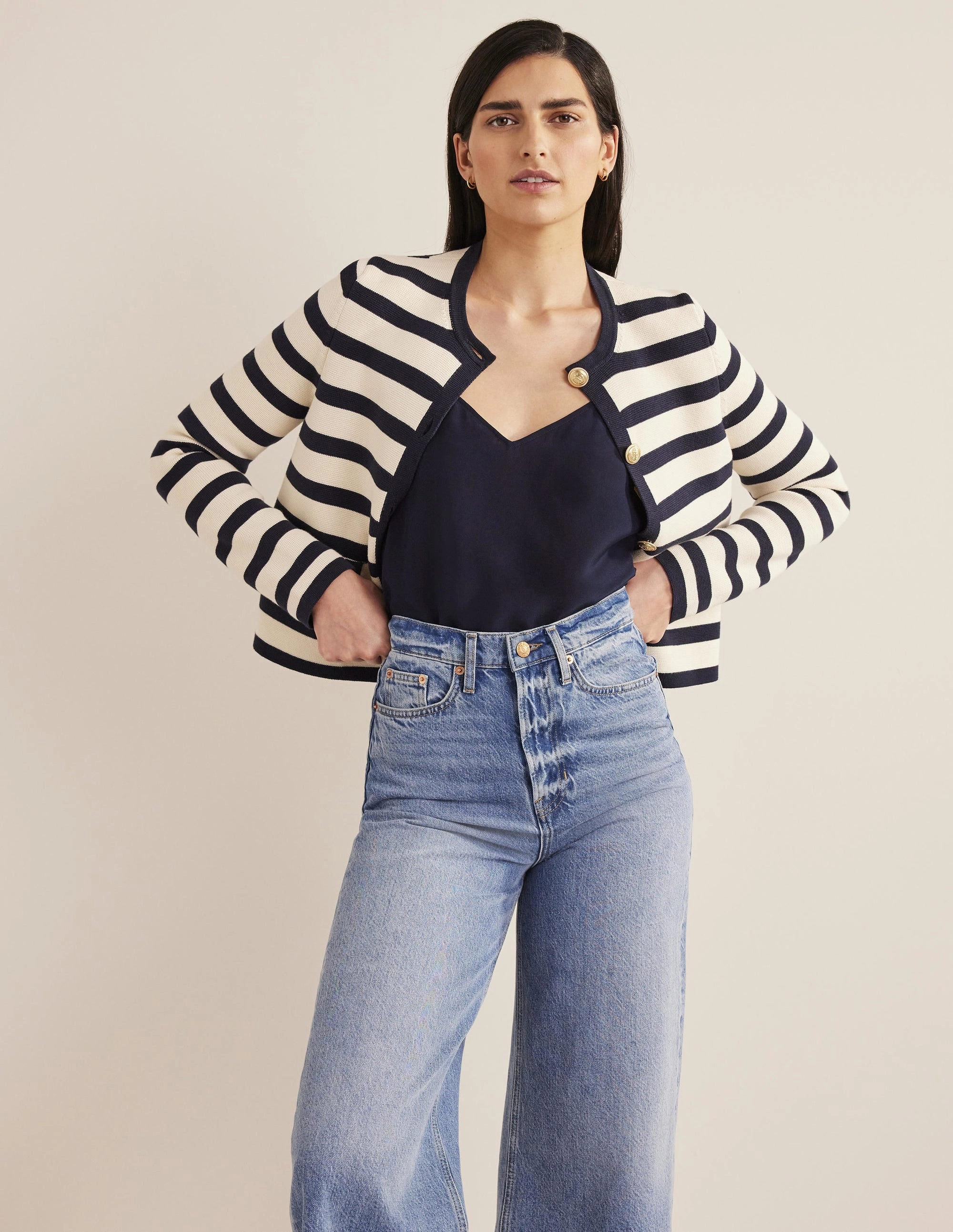 Silk Cami-Navy Organic Cotton Fiber