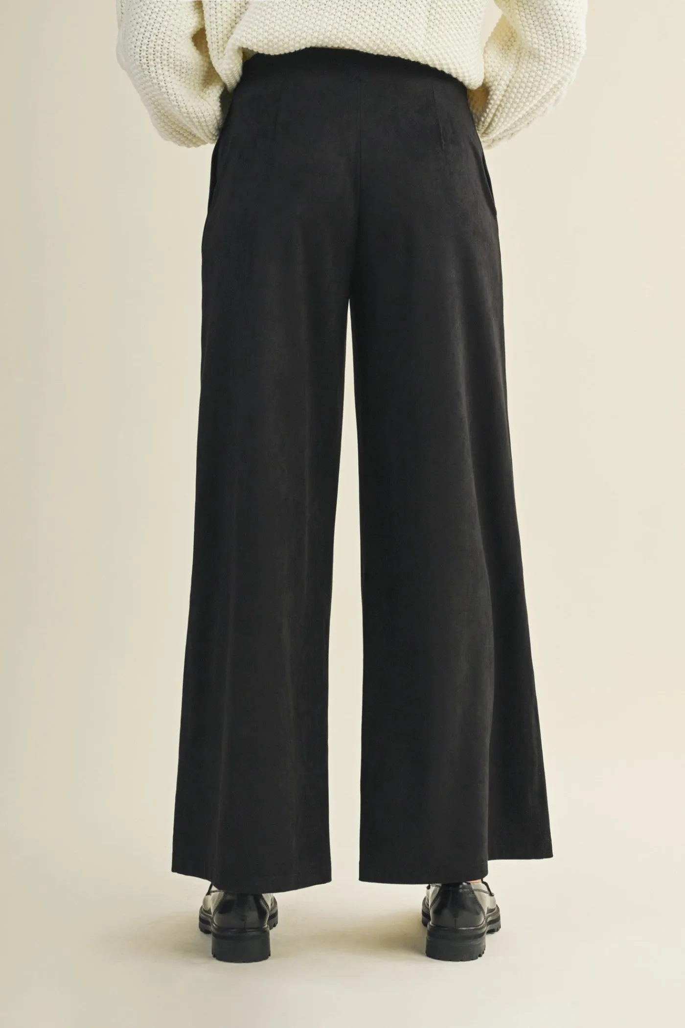 StainResistantFinish TAYLOR BLACK SUEDE PANTS