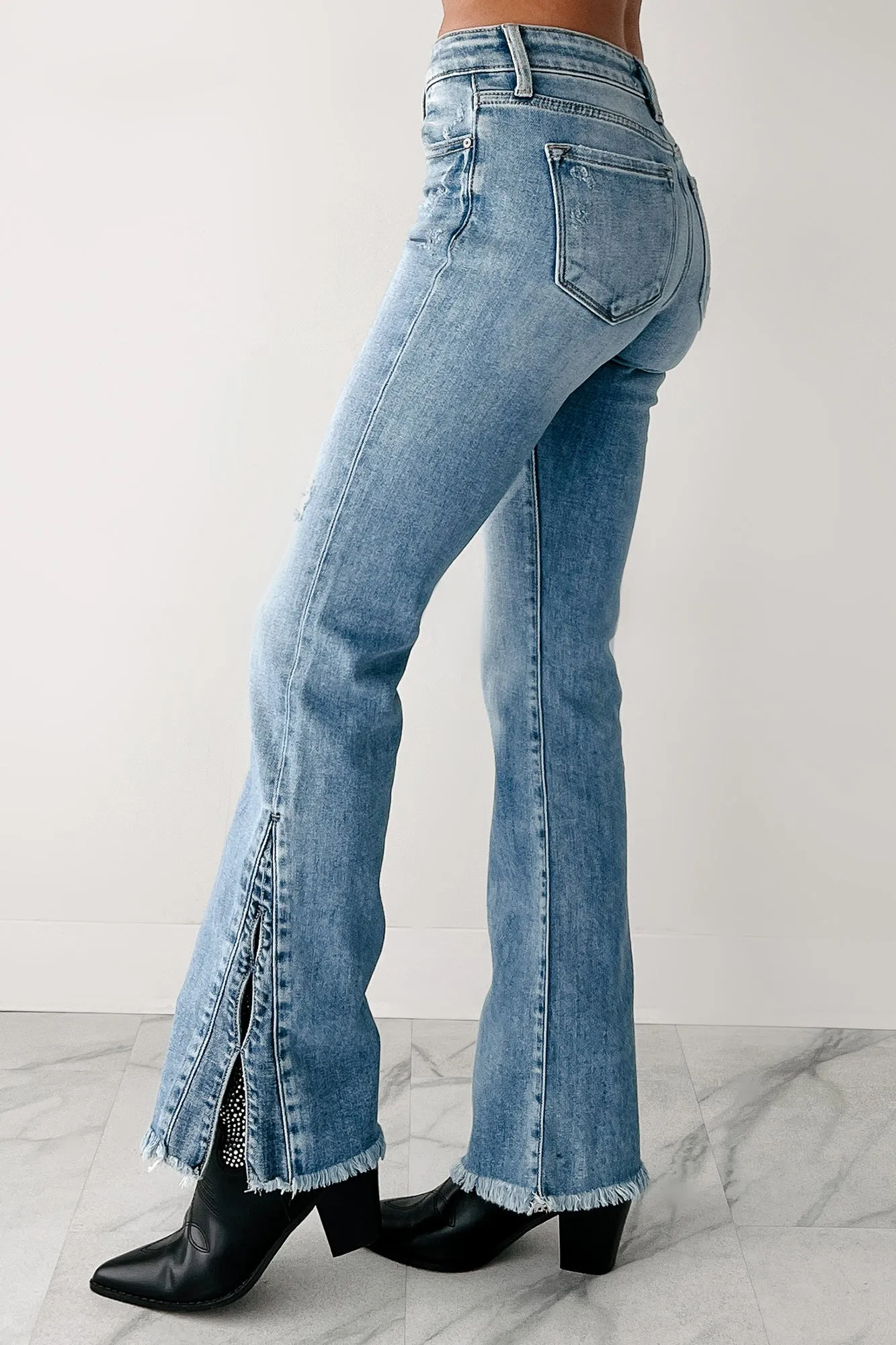 Finn Mid Rise Split Hem Kancan Jeans (Medium) Timeless casual Flexible Fit