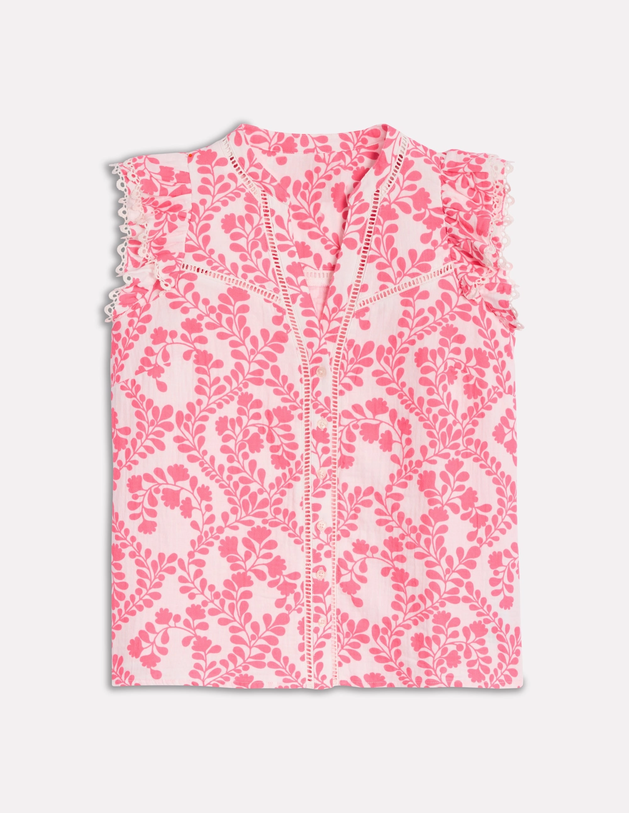 Minimalist Design Bonded Seam Technique Sleeveless Double Cloth Top-Azalea Pink, Vine Silhouette