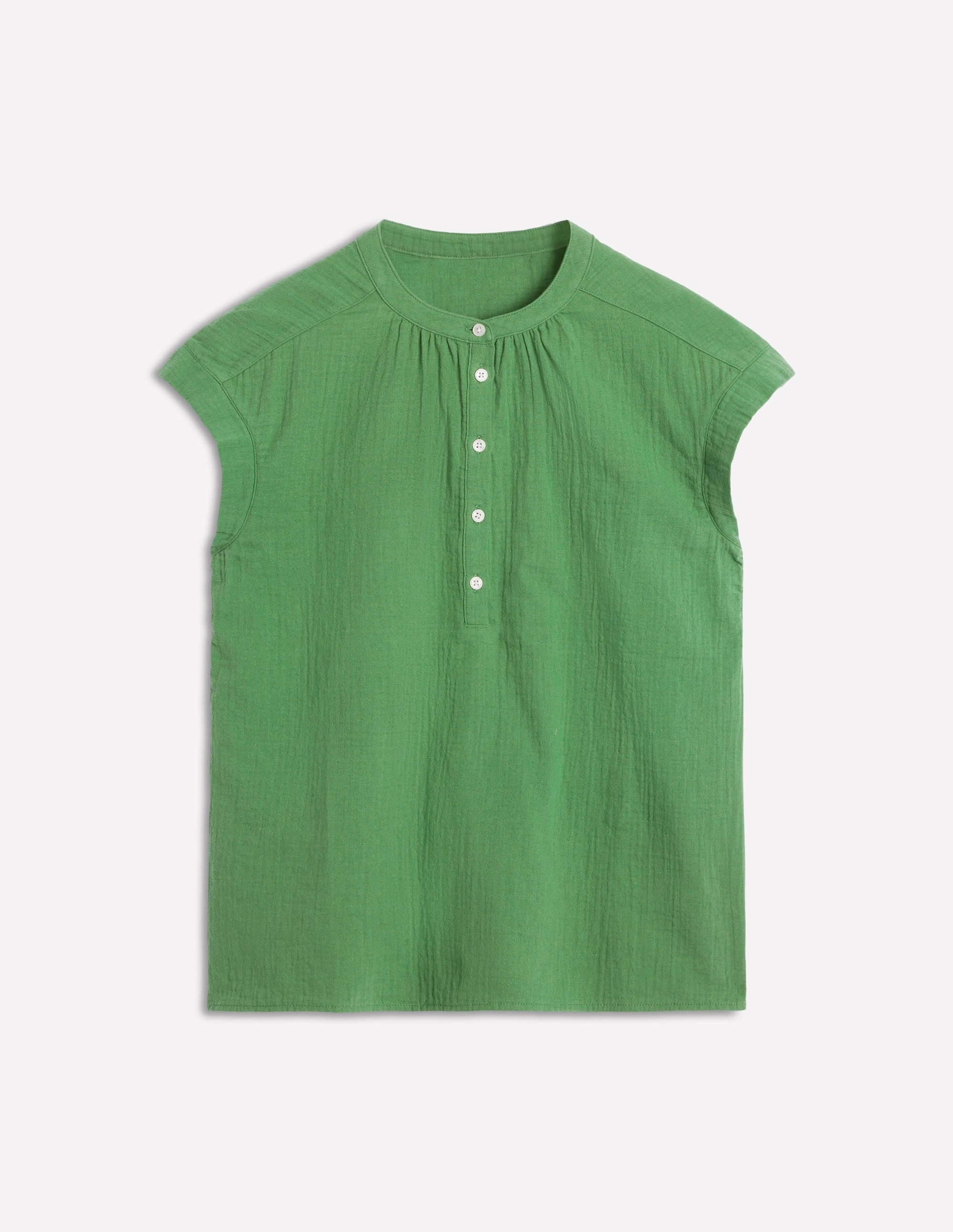 Layered Hemline ZipClosure Sleeveless Double Cloth Top-Paradise Green