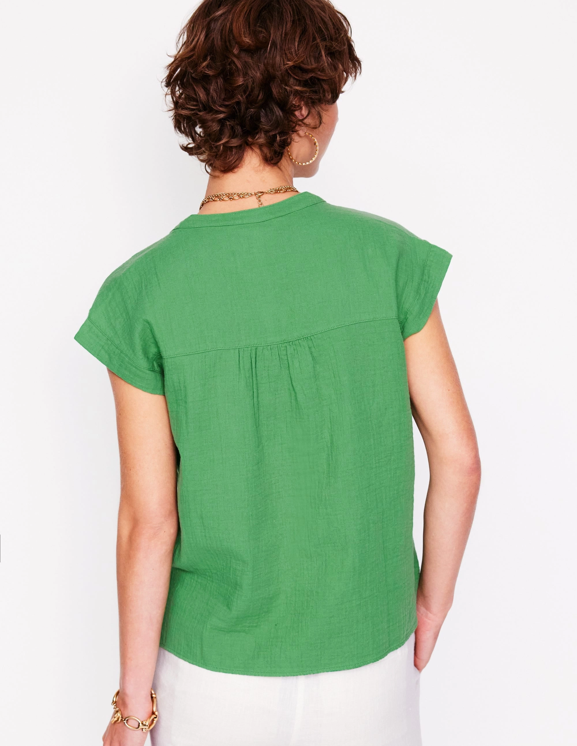 QuickDry Sleeveless Double Cloth Top-Paradise Green