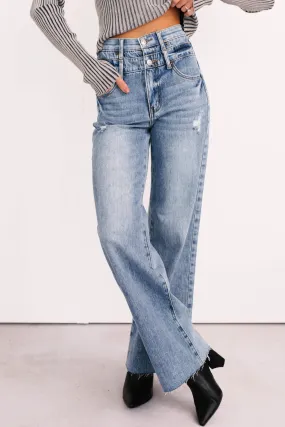 Year Round Piece Xander High Rise Double Waist Saige Denim Jeans (Medium)