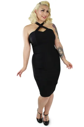 Black Criss Cross Fitted Dress XS-3XL #BCCFD Pure Elegance