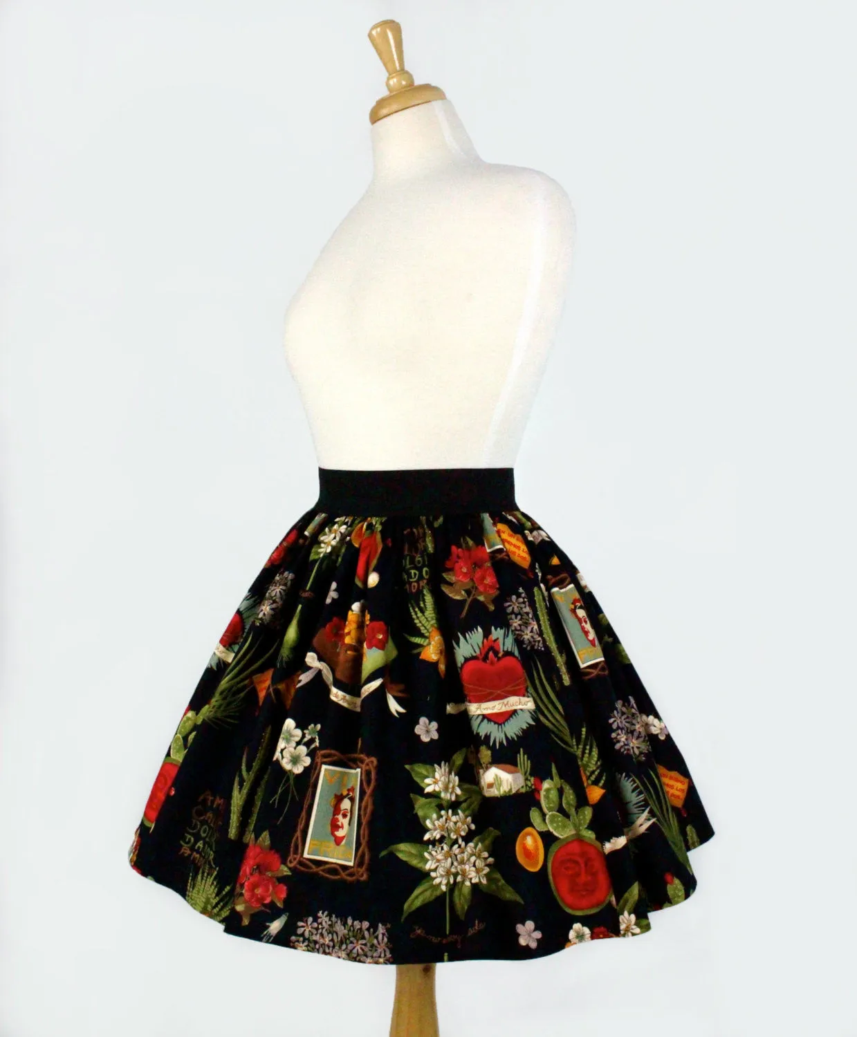 Frida and Cactus Pleated Skirt #PS-C997 Fit Control