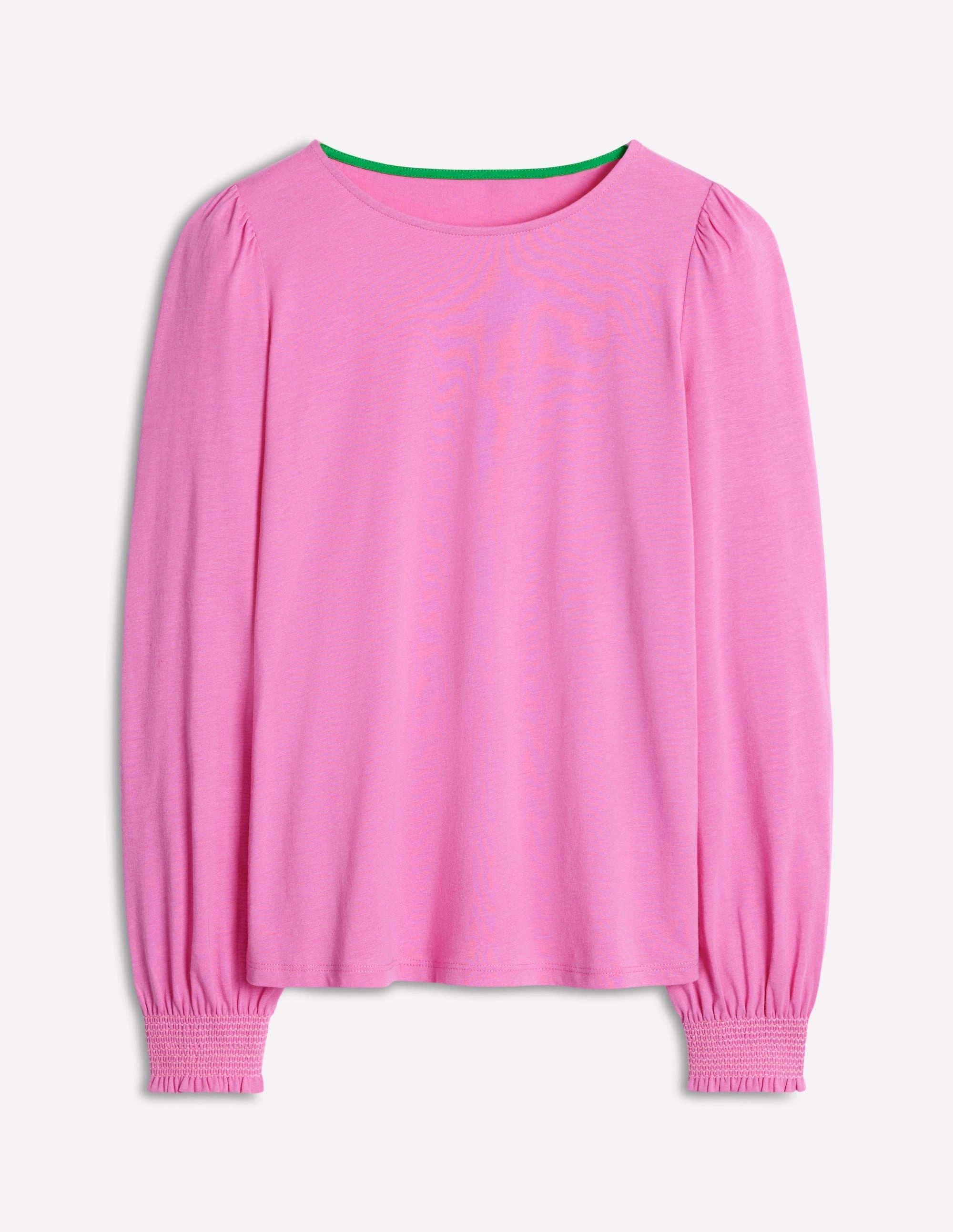 Tagless Labeling Printed Hoodie Smocked Cuff Supersoft Top-Tickled Pink