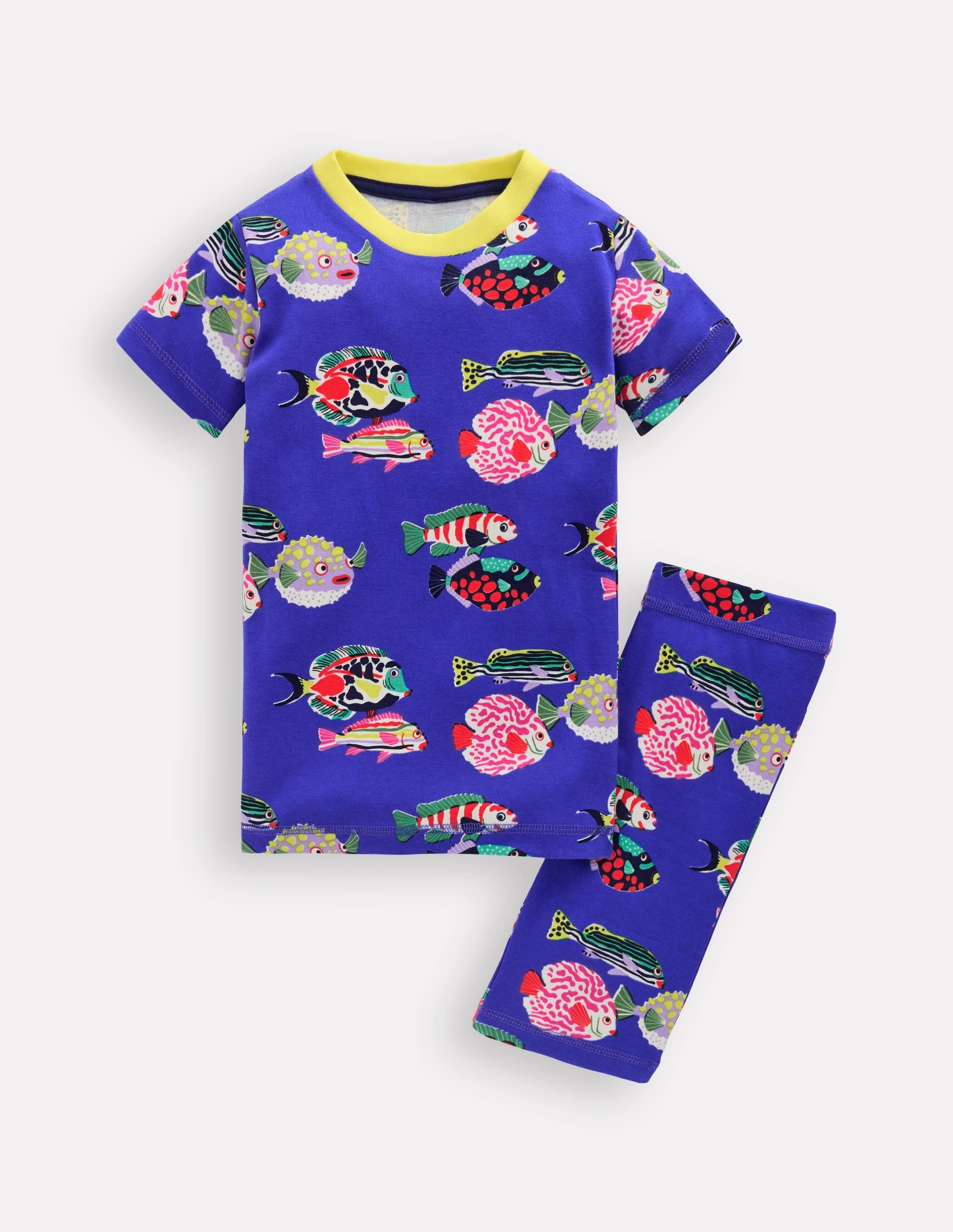 Snag Resistant Surface Adjustable Fit System Snug Short John Glow Pyjamas-Blue Heron Fish