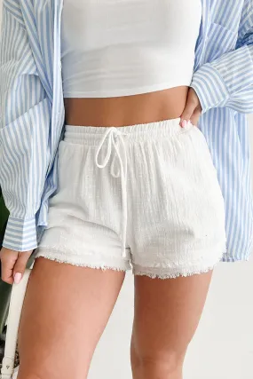 Core Flex Savor Stillness High Rise Linen Shorts (Off White)