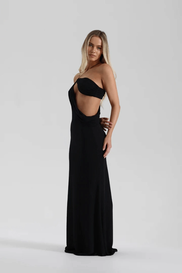 Elissa Dress Black Elegant knee-length dress