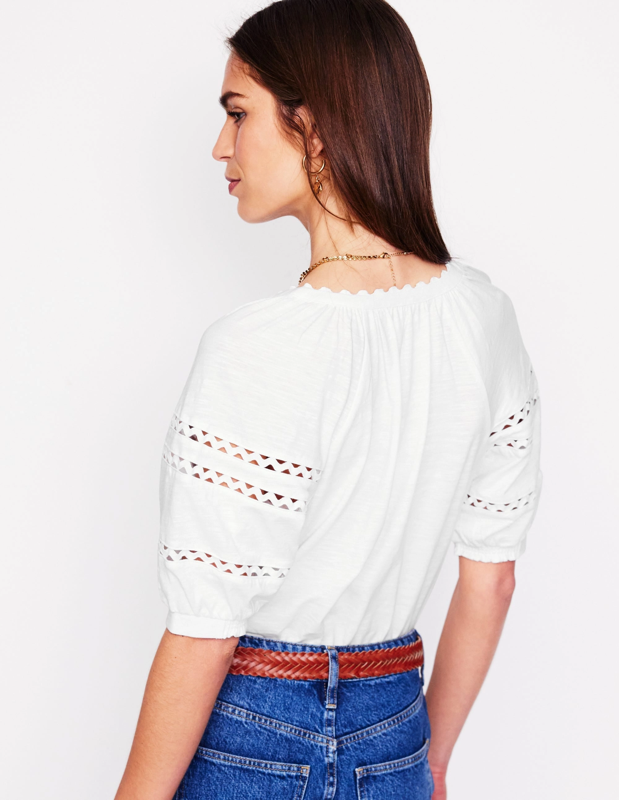 Maisy Rikrak Trim Top-White AntiSlipGrip