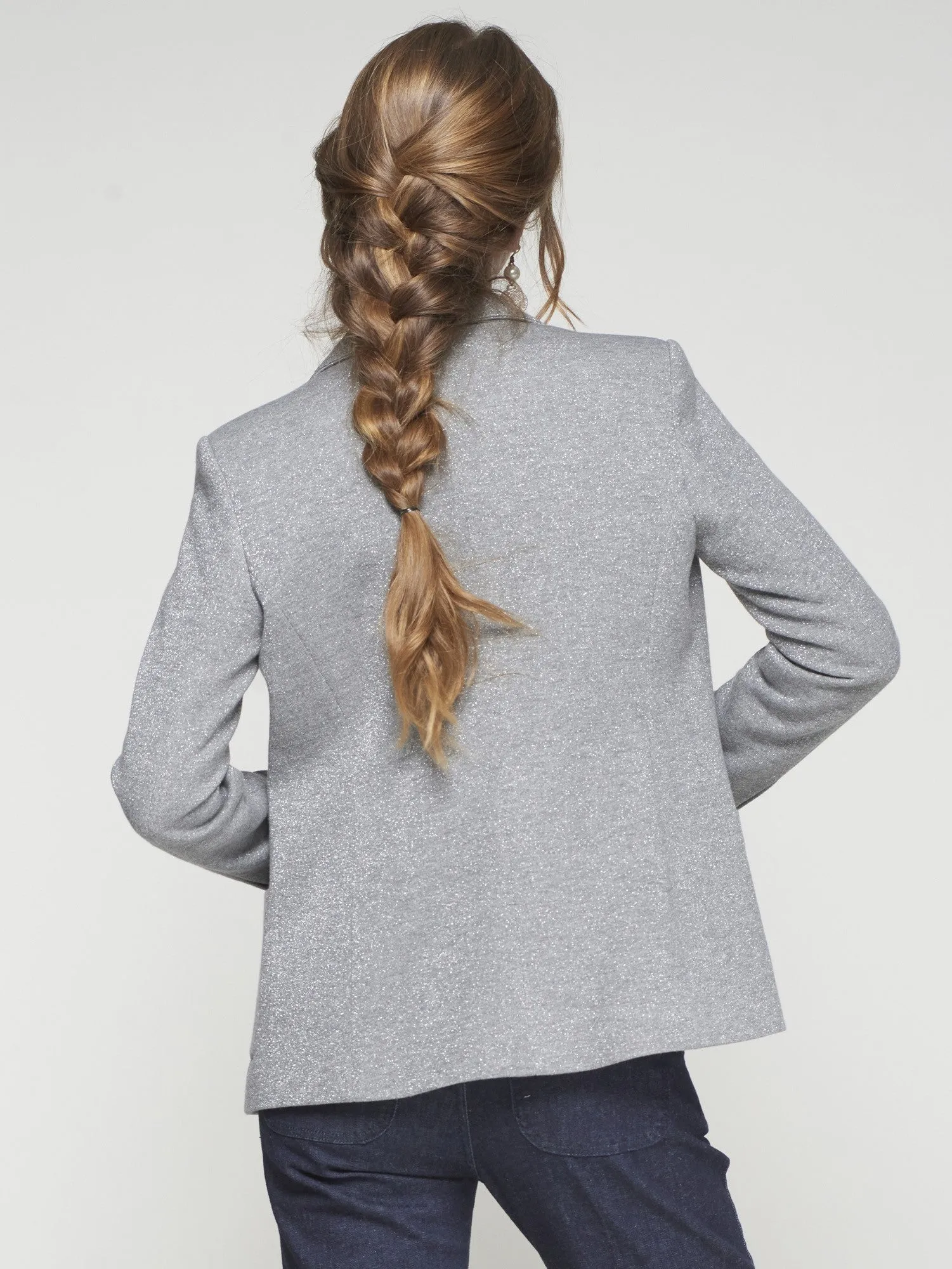 SPARKLE JERSEY BLAZER Brown Layer Comfort