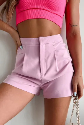 Spring Time Special High Waisted Tailored Shorts (Pink) Fashion Fit