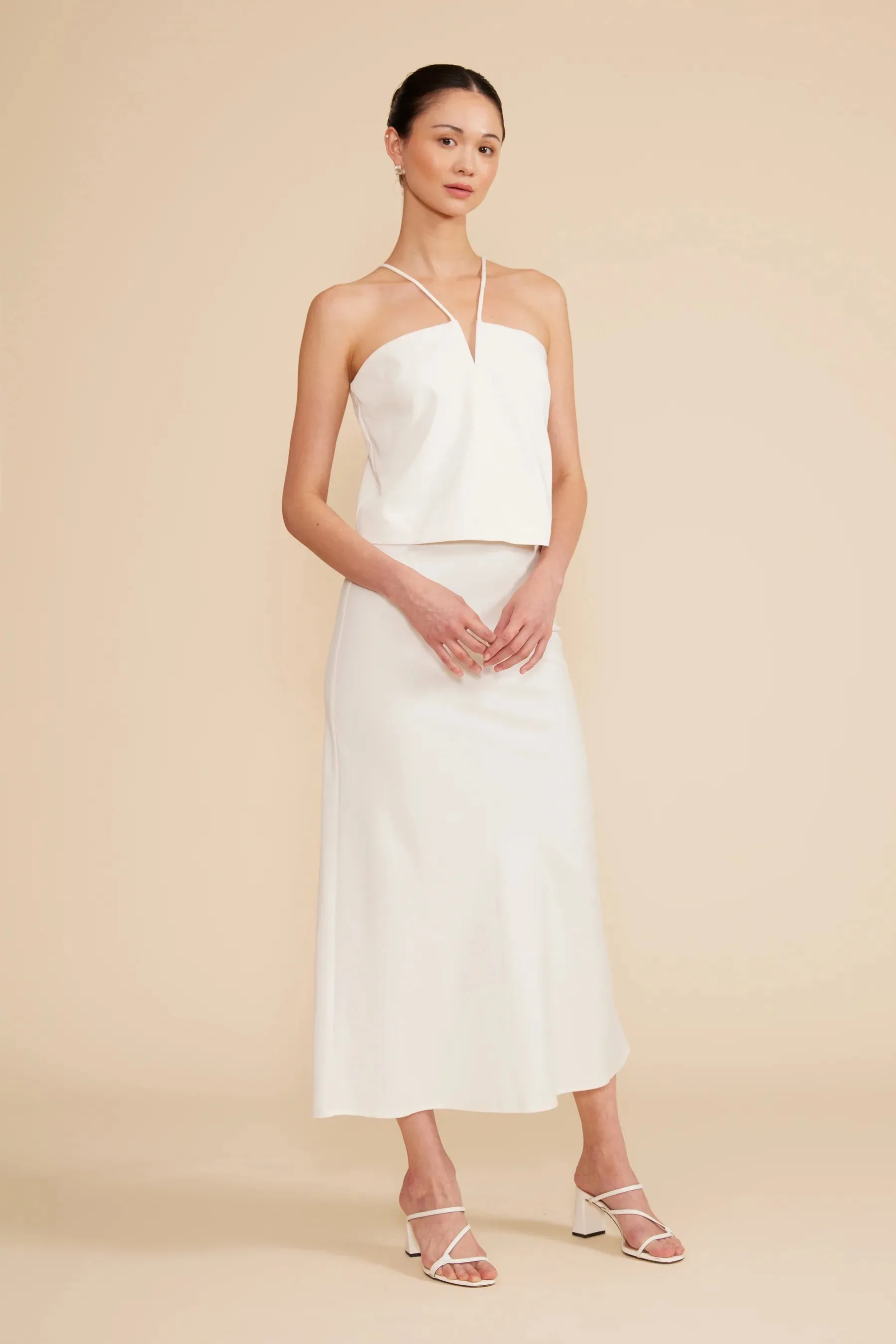 High low hem Non Irritating Edges STASSI BIAS MAXI SKIRT