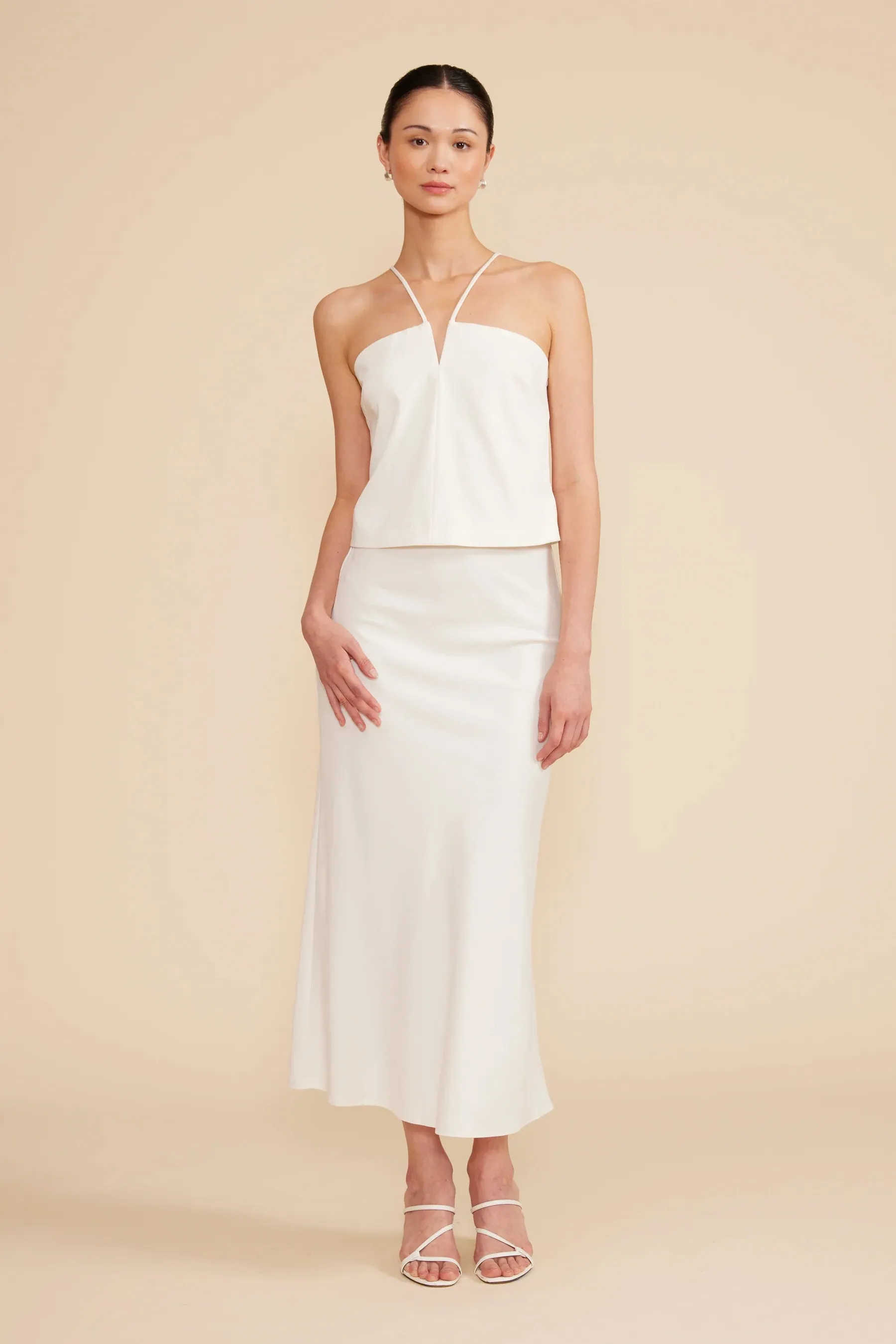 STASSI BIAS MAXI SKIRT Streetwear Look Slip Resistant Waist