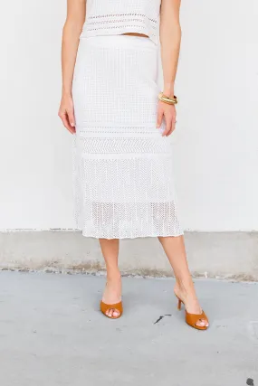 Twist Front Mood Outfitboard BRYSON CROCHET MIDI SKIRT