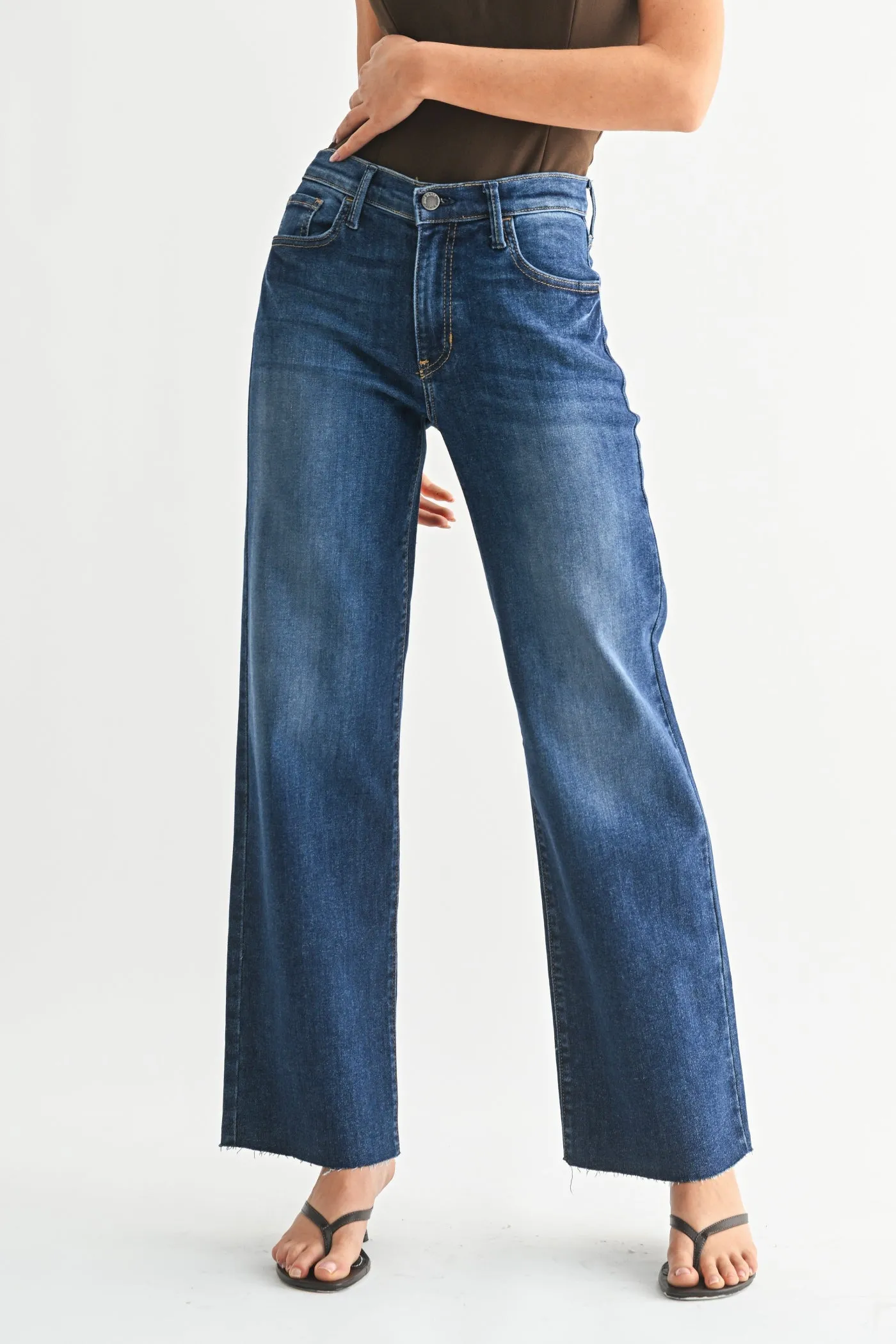 AVA SLIM PALAZZO JEANS Athlete Fit Elegant Minimal Edge