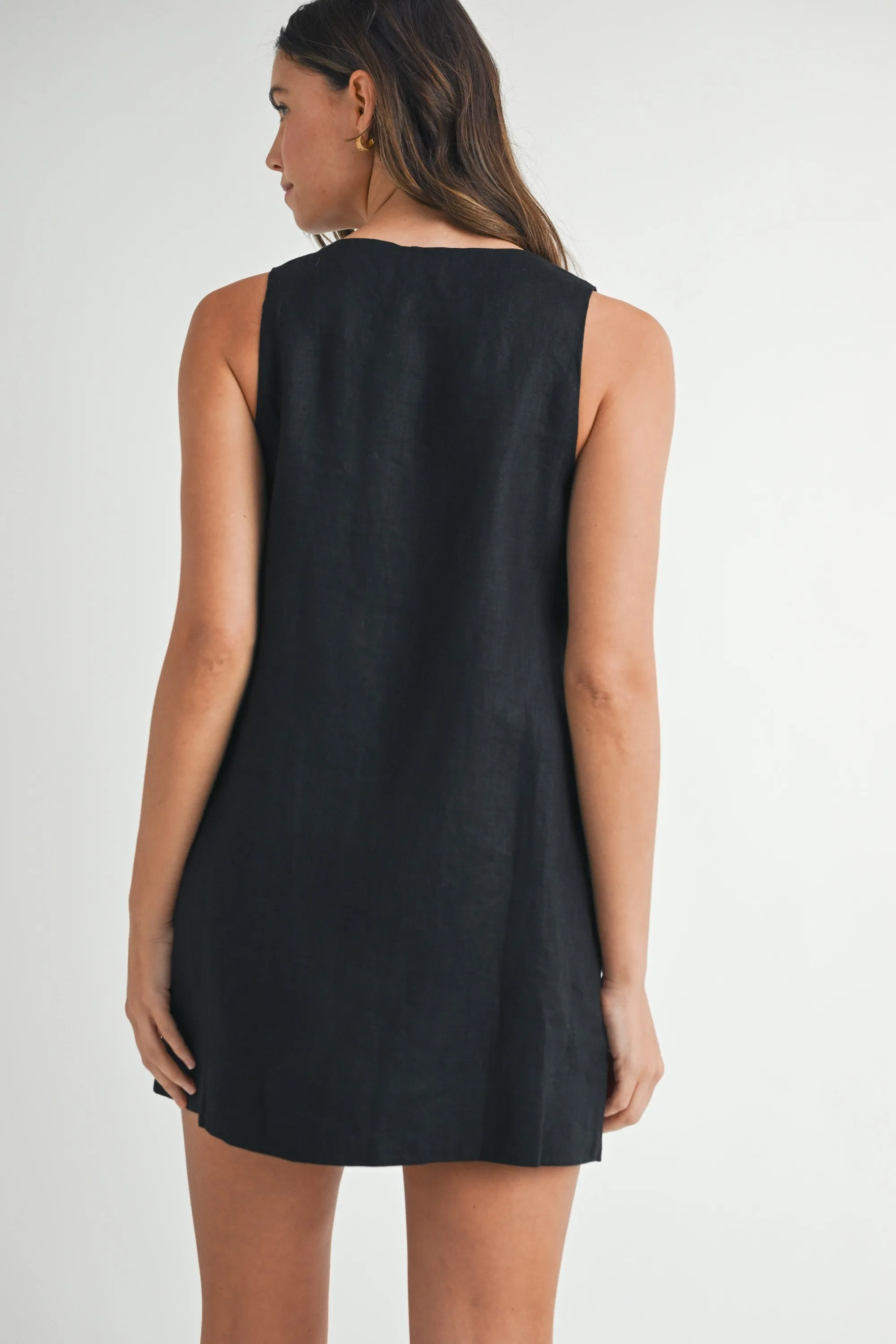 slim fit STELLA BUTTON DETAIL MINI DRESS