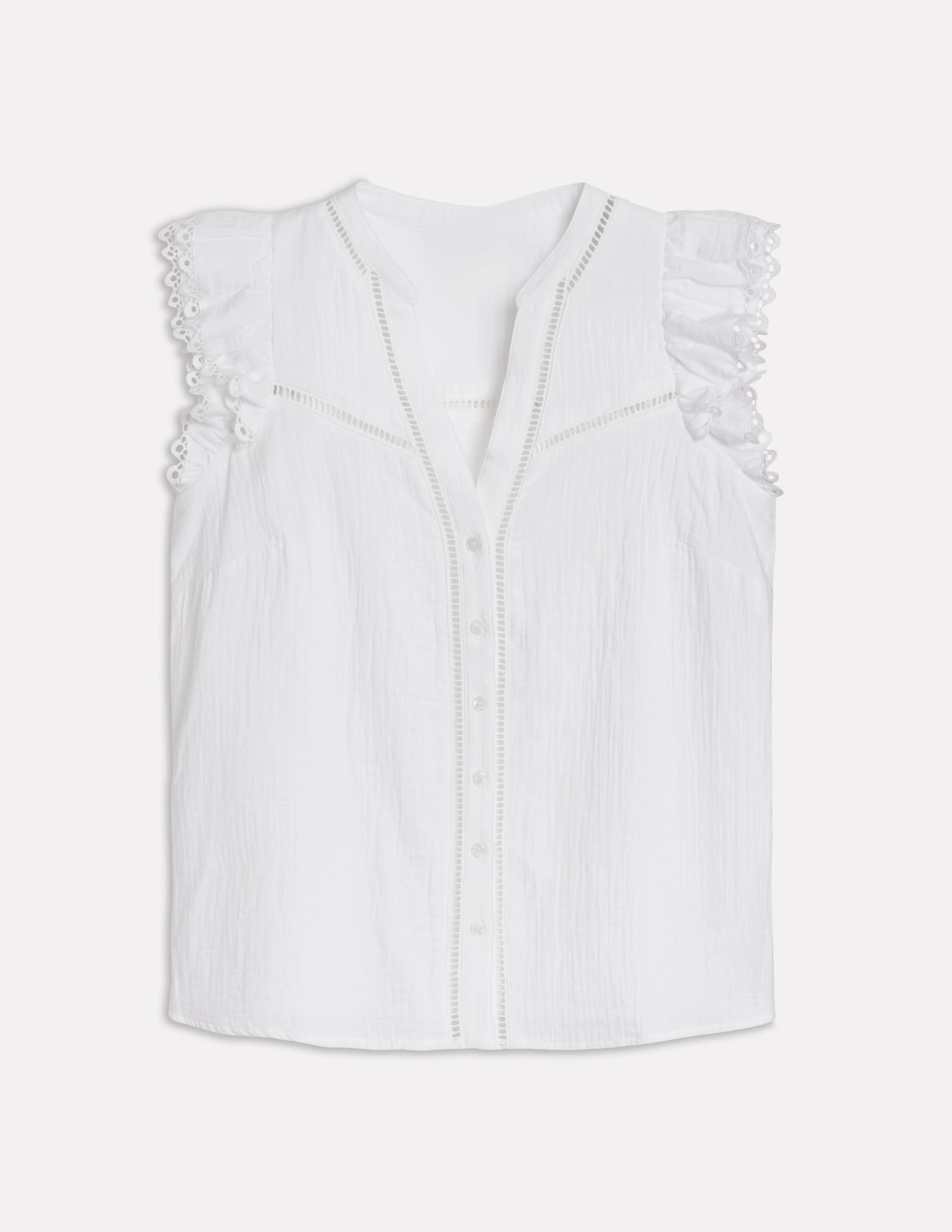 Sleeveless Double Cloth Top-White 3D Spacer Fabric Breathable3DKnit