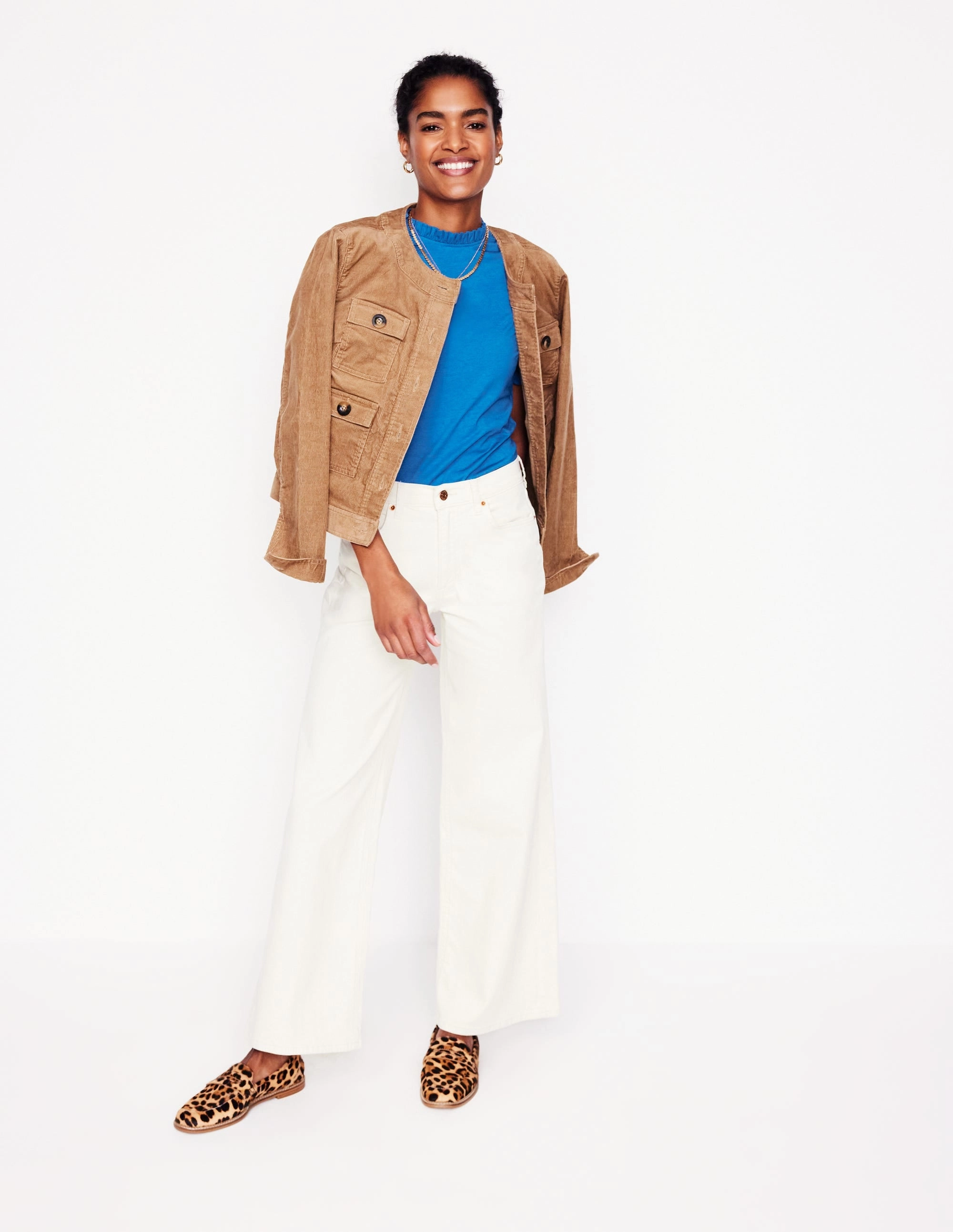 NonChafing Fabric Supersoft Frill Detail T-shirt-Gallery Blue