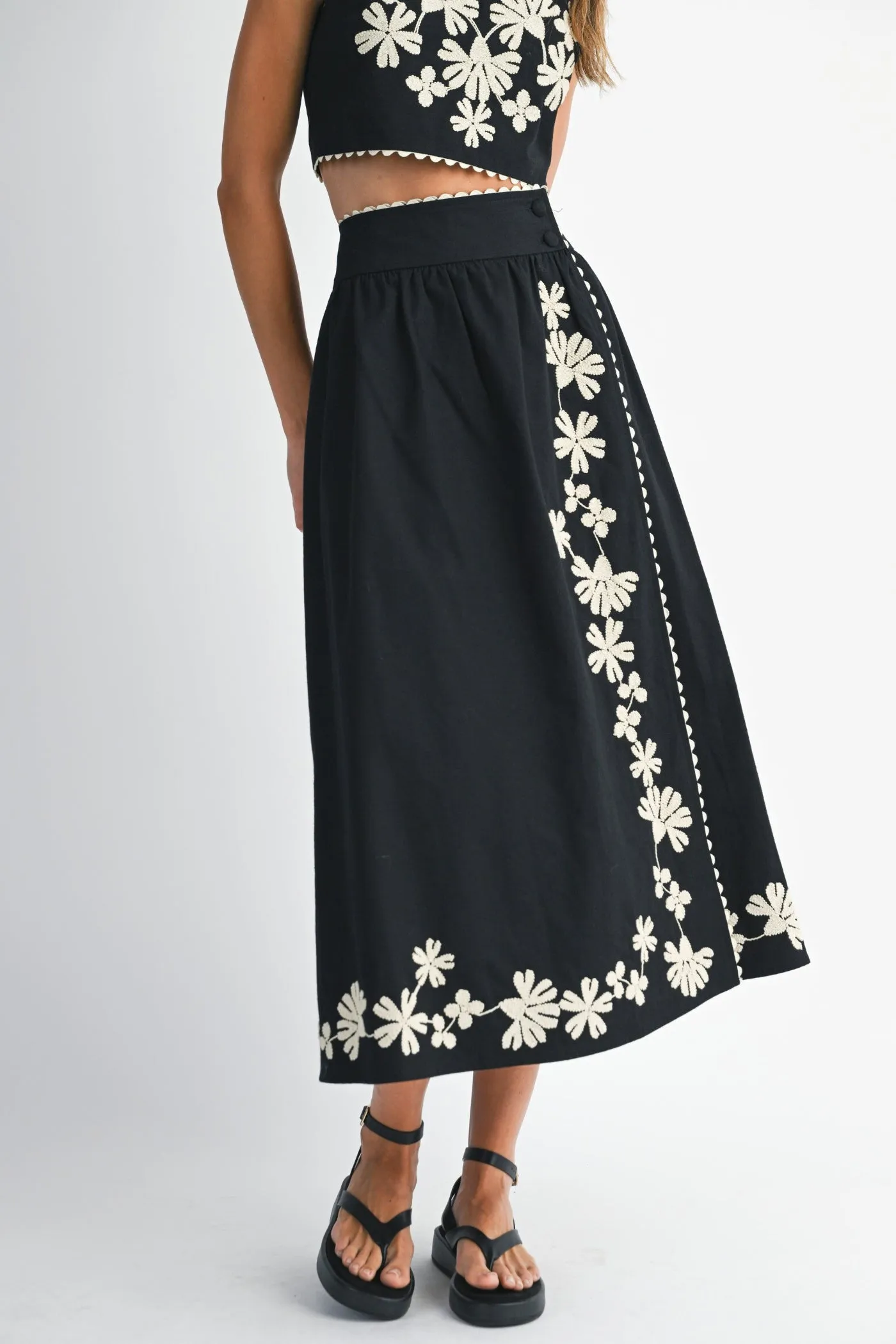 ELLIE WRAP MIDI SKIRT Pocket Design