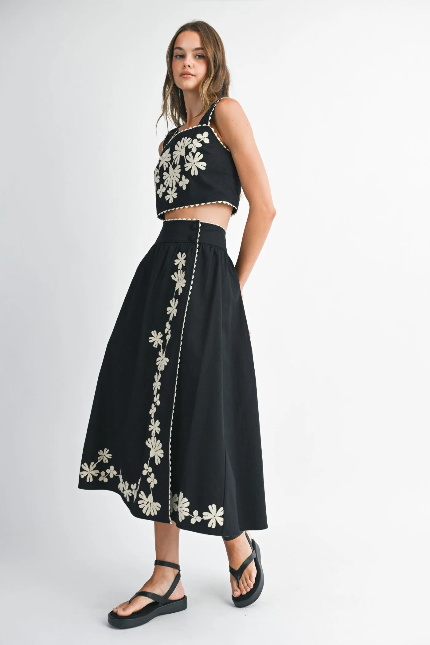 Relaxed Mood Light Wear ELLIE WRAP MIDI SKIRT