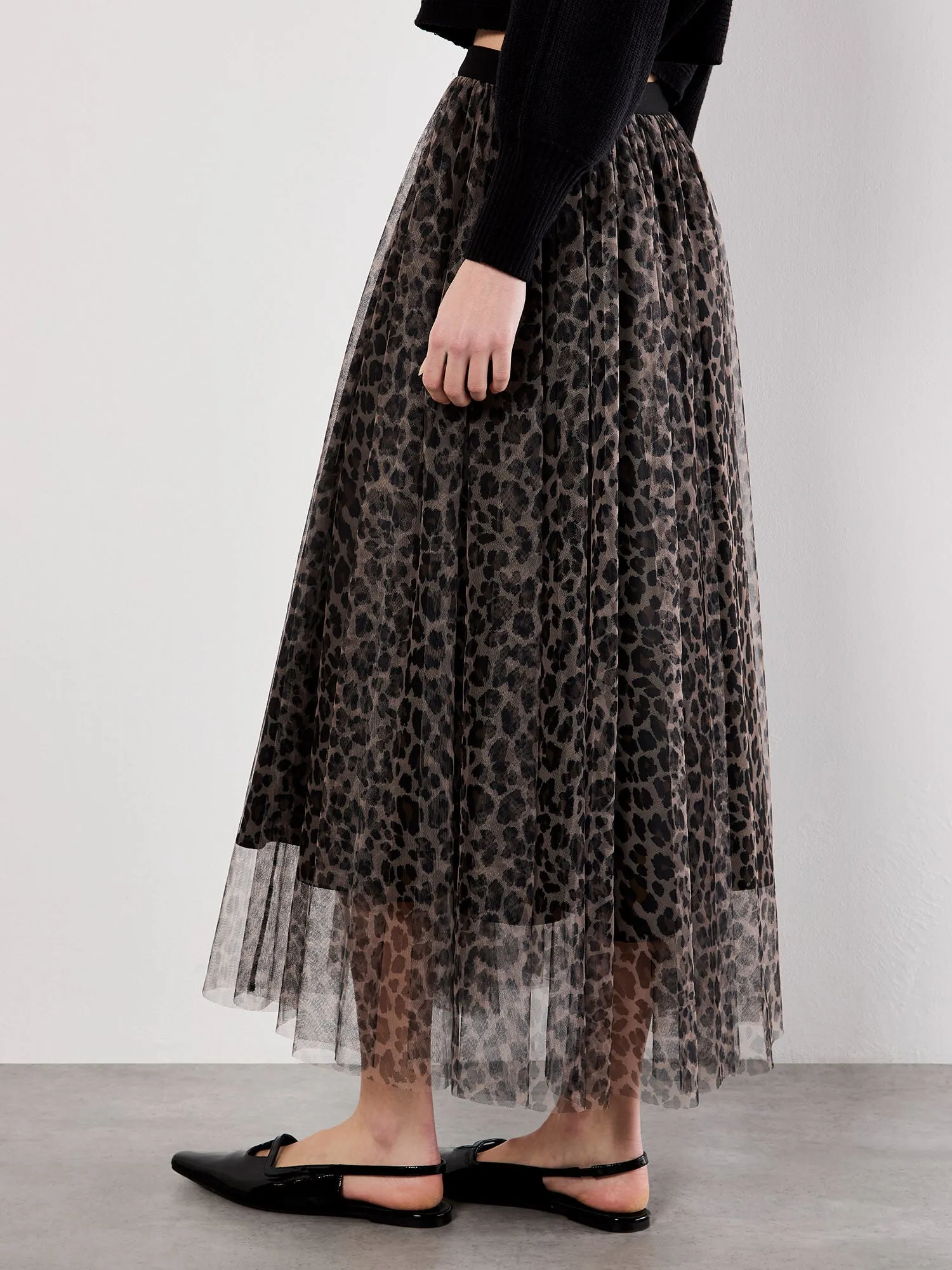Layered Tulle Skirt in Leopard Classic Appeal