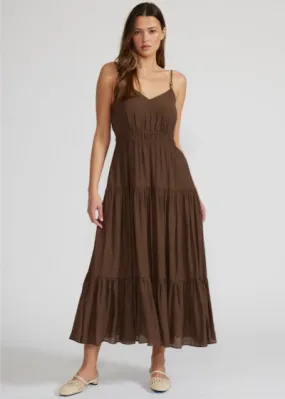 ELIANA TIERED MIDI DRESS Soft Harmony Calm Finish