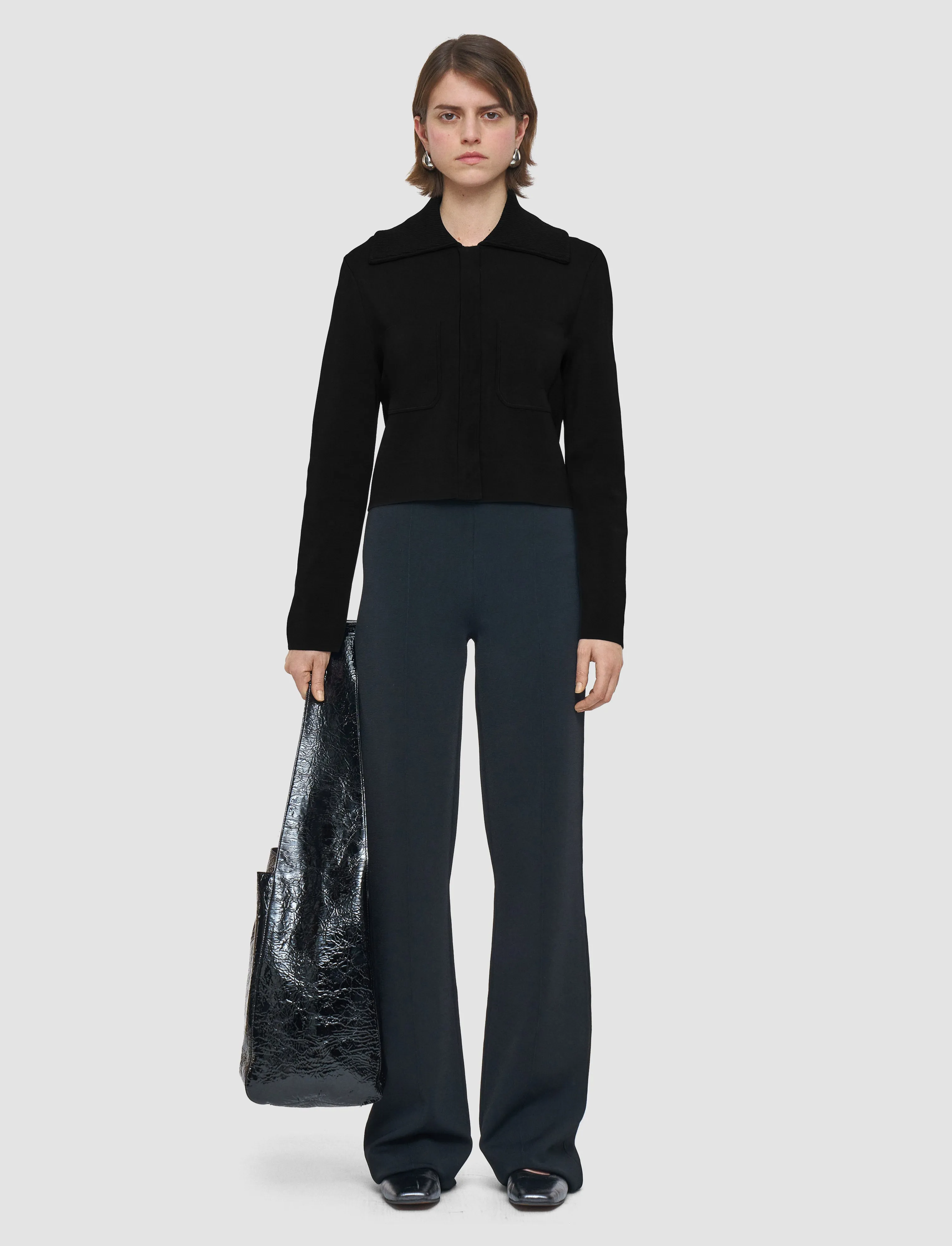 Milano Knit Stretch Short Jacket Mesh Backed Hood