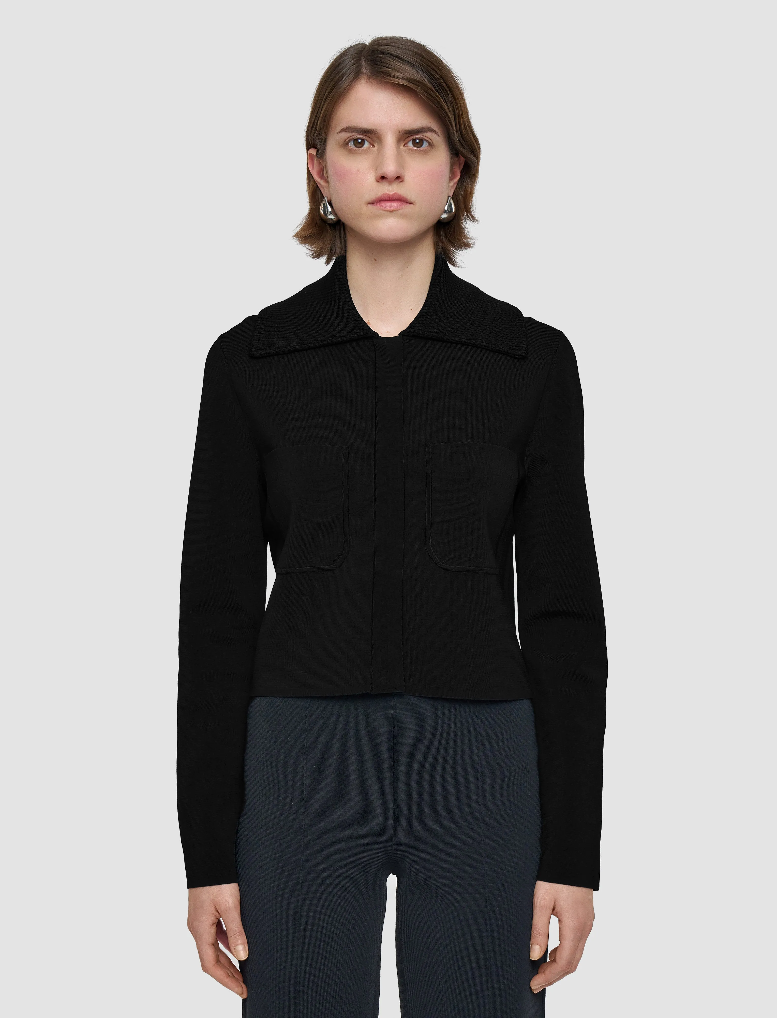 High - end Milano Knit Stretch Short Jacket