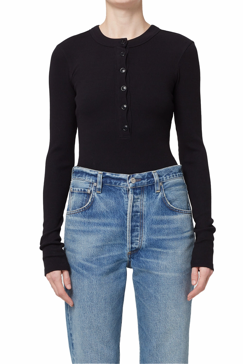 HighNeckCut Versatile Base Layer Varra Henley in Black