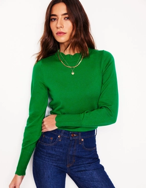 Seasonal Layer MoistureWicking Technology Imi Scallop Trim Jumper-Rich Emerald