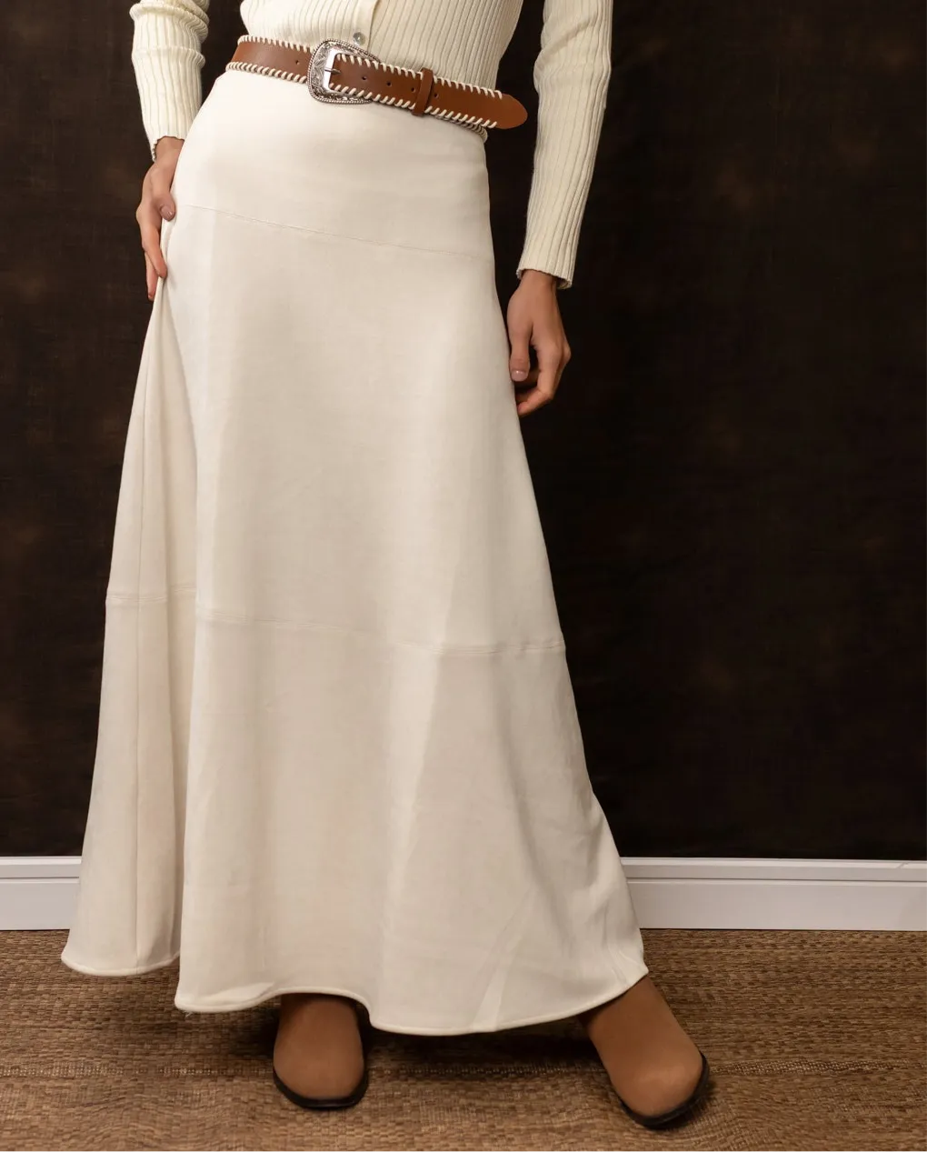 Suede Circle Maxi | Ivory OrganicCotton