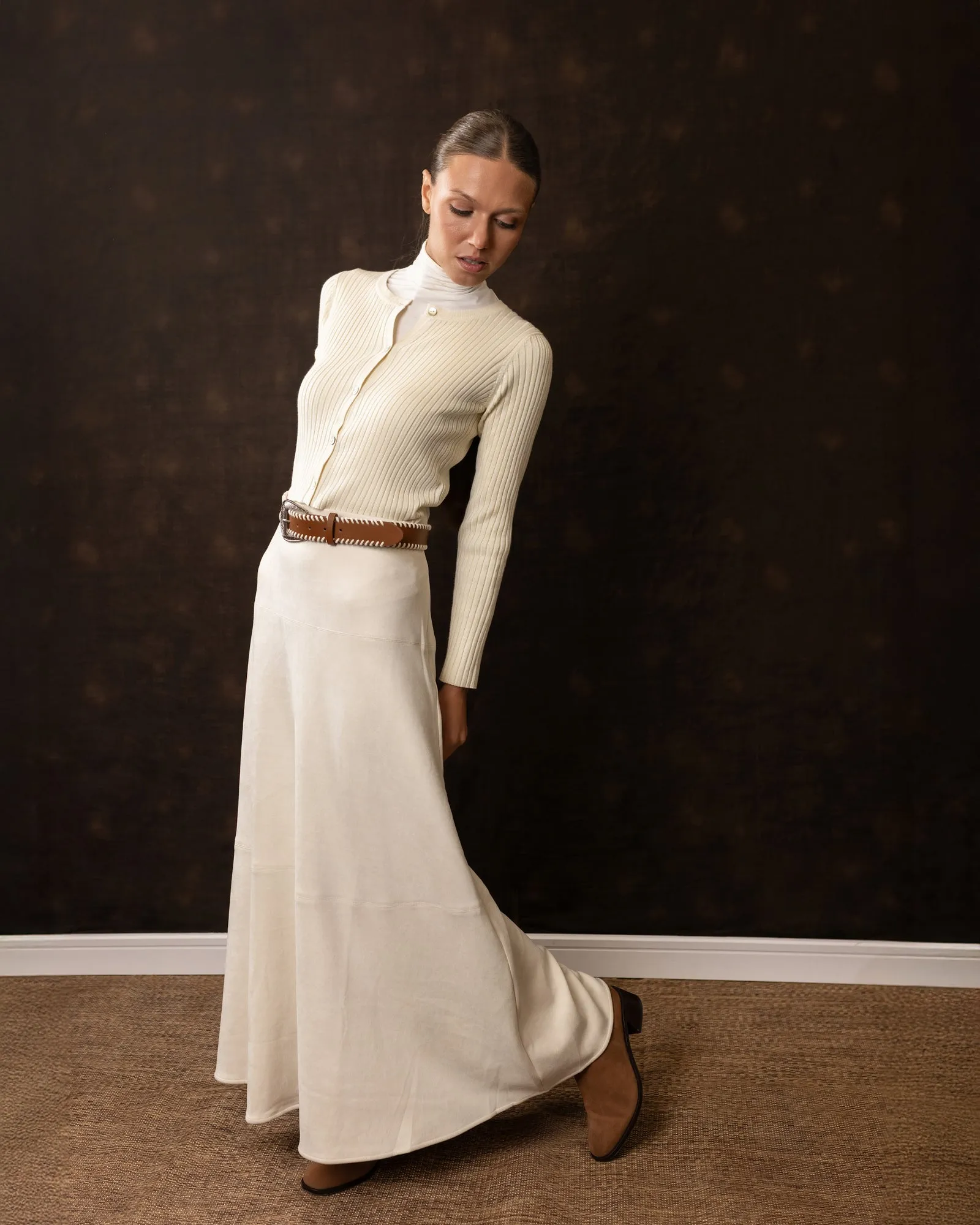 Urban Ready Suede Circle Maxi | Ivory
