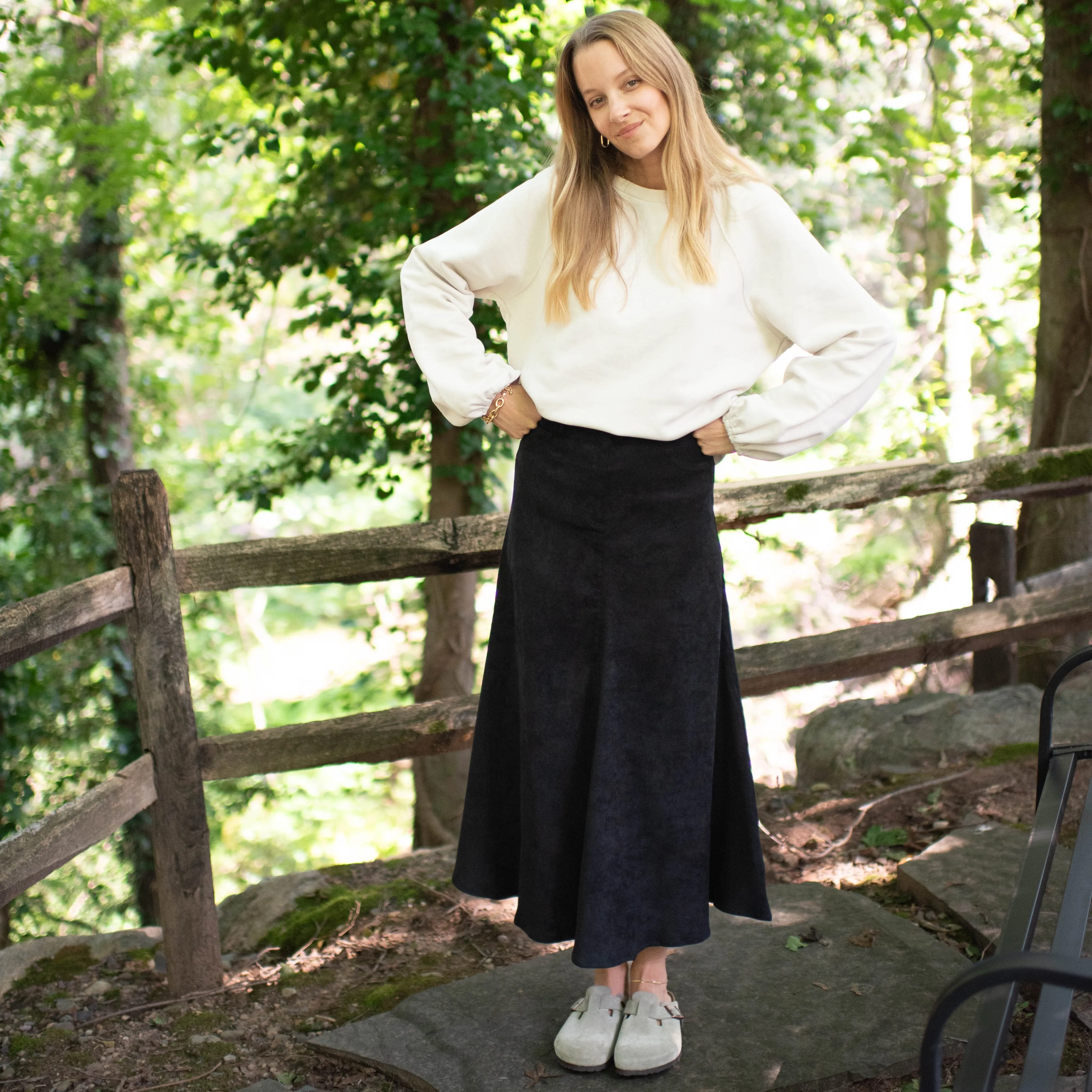 hypoallergenic material Suede Maxi Skirt | Black