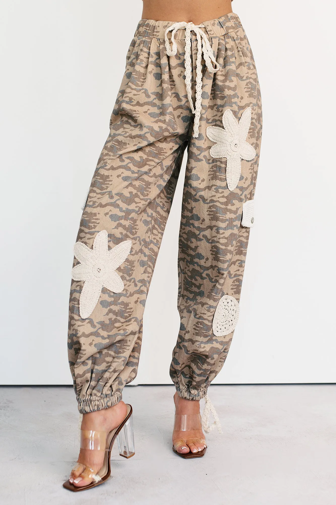 Sun Comes Up POL Drawstring Denim Joggers (Beige Camo) Reinforced Shoulder AntiOdorTechnology