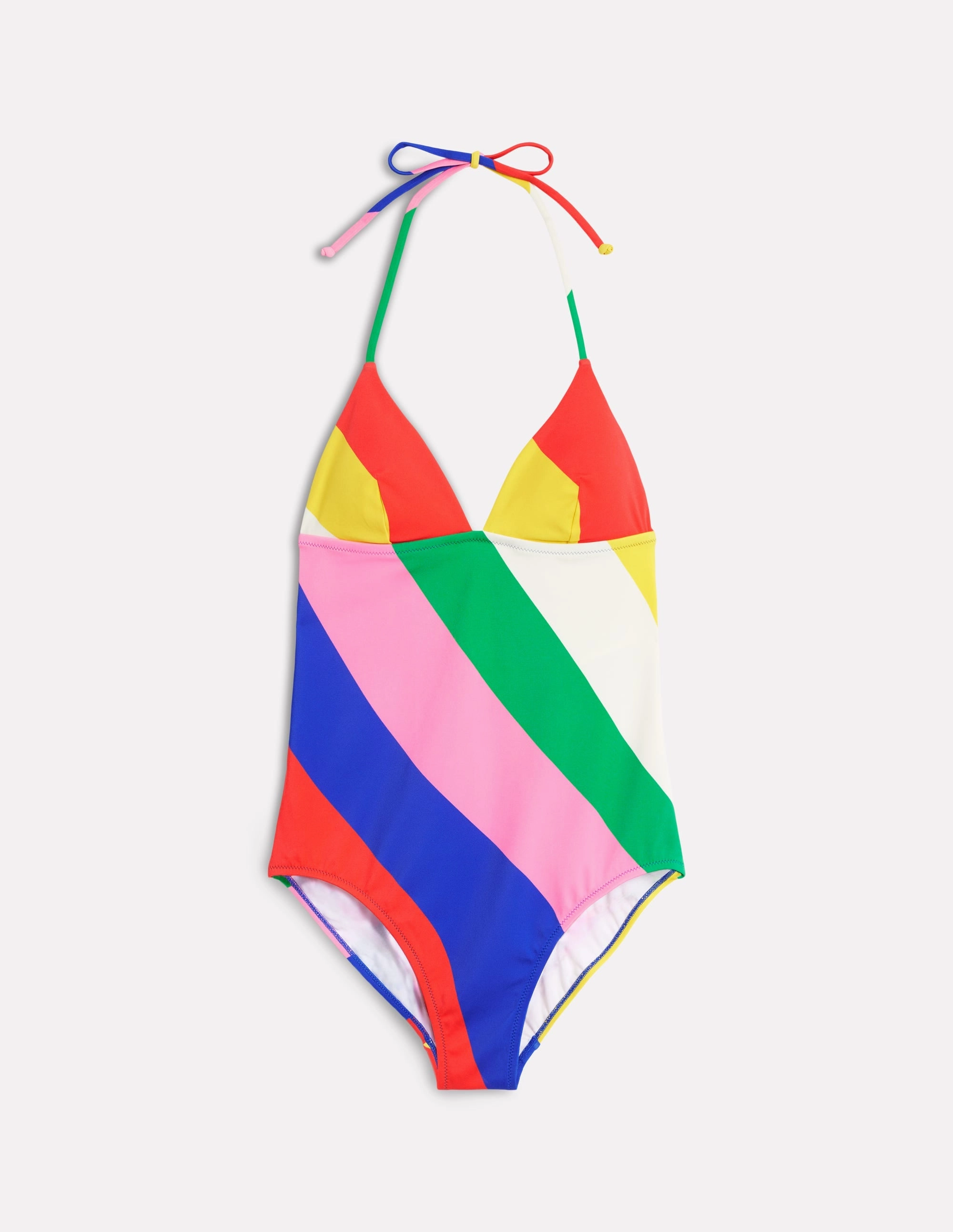 Variable Tension System Body Positive Symi String Swimsuit-Multi, Rainbow Cascade