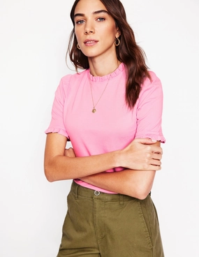 Supersoft Frill Detail T-shirt-Soft Lavender Simple Cut