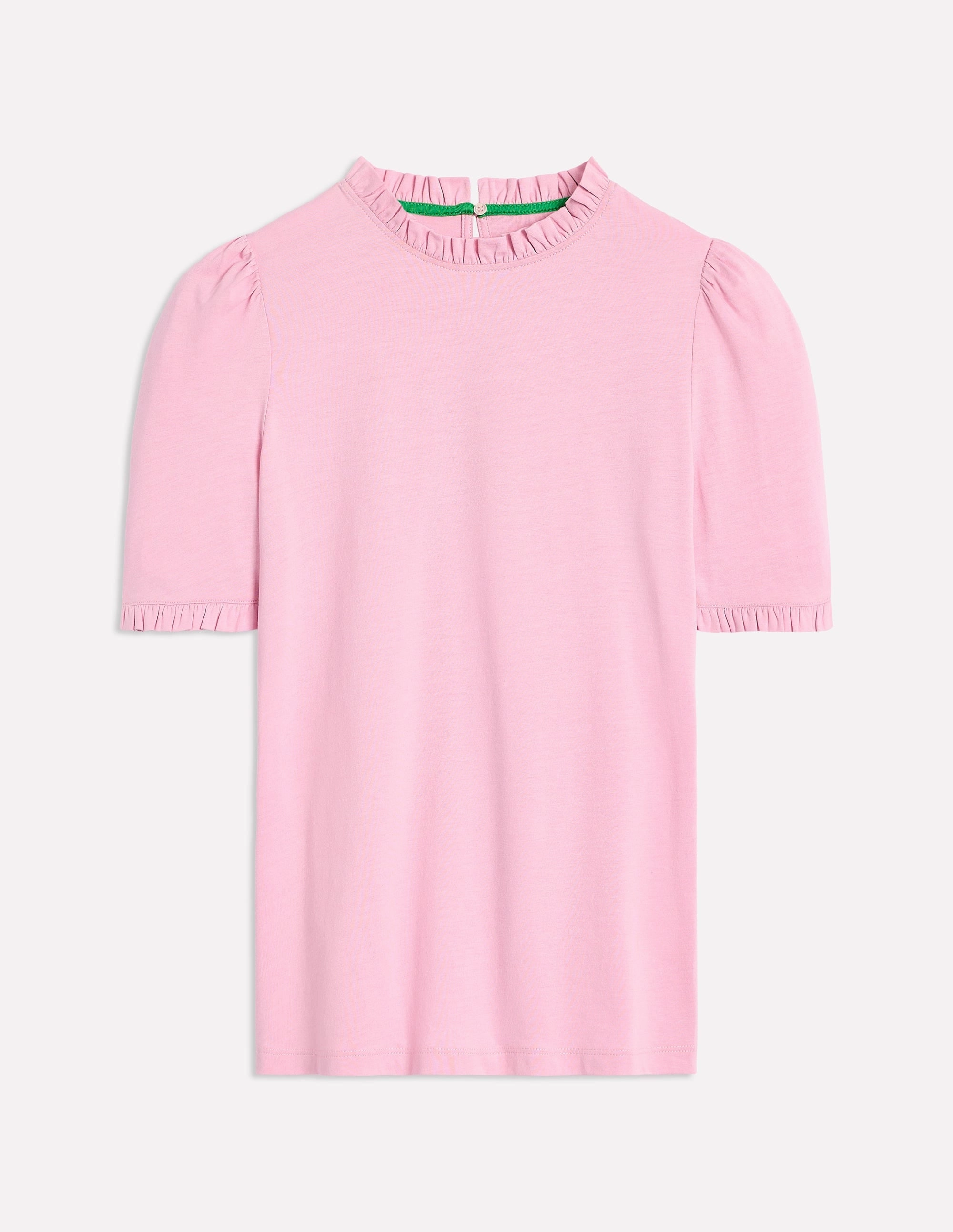 Supersoft Frill Detail T-shirt-Soft Lavender DoubleStitchedHem