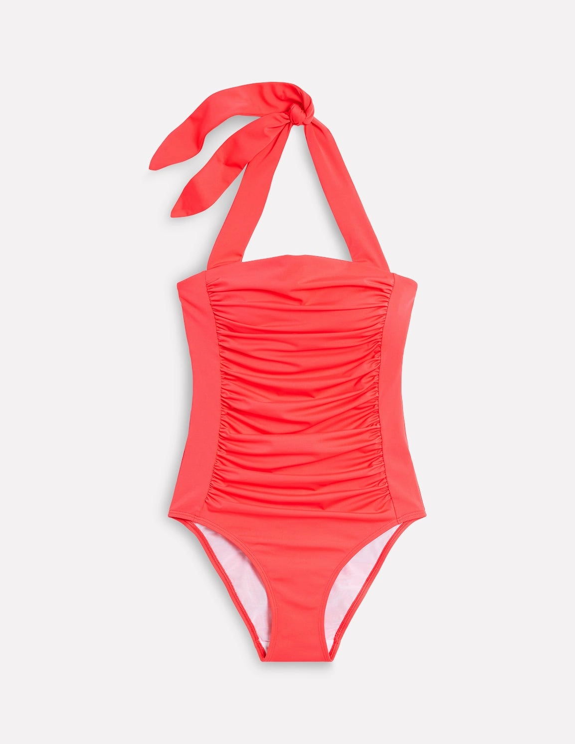 Family Pool Day Elastic-Waist Kythira Ruched Swimsuit-Red