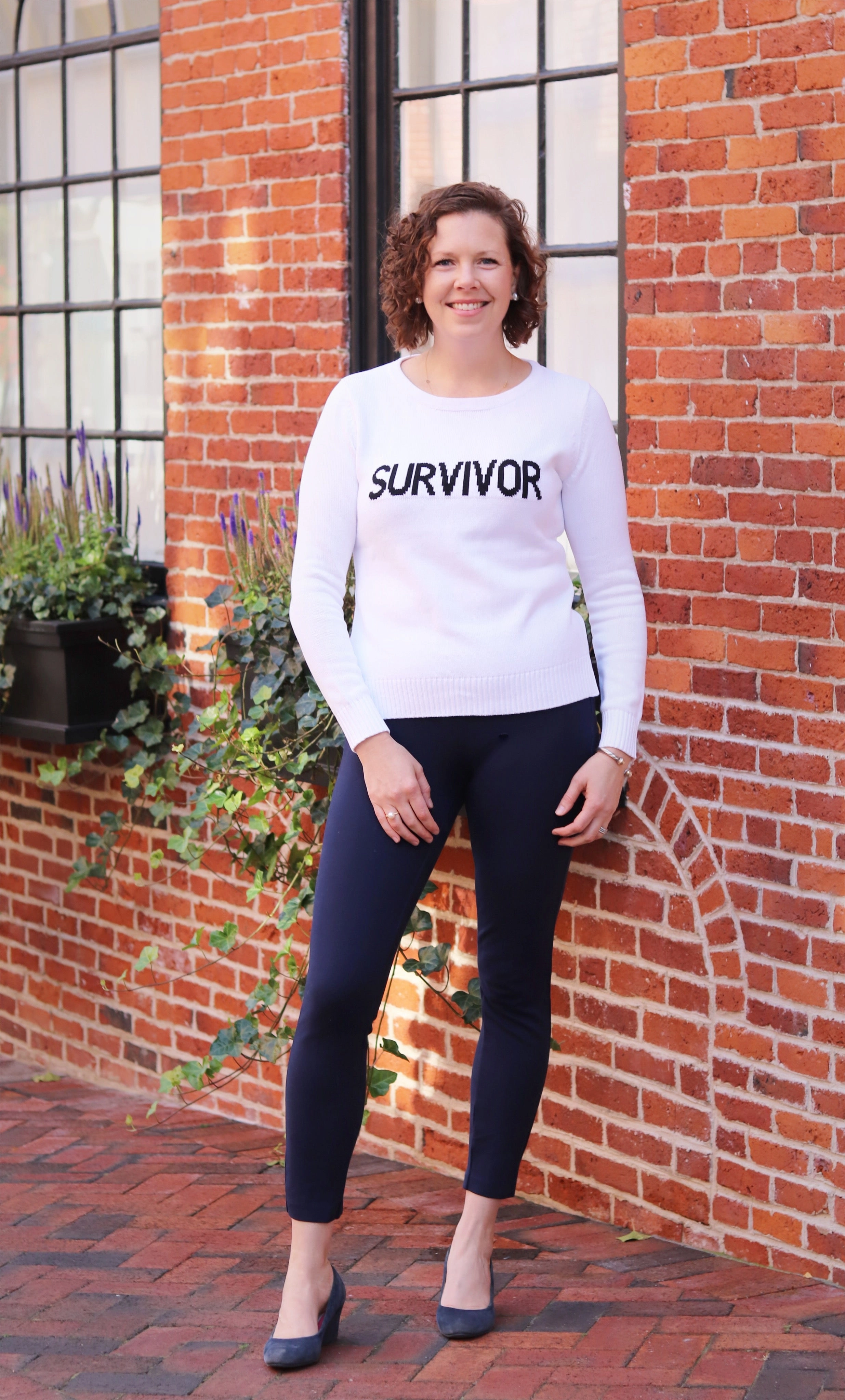 Temperature control Contemporary Cut Survivor Sweater- 25% of each sale goes to Runway For Recovery