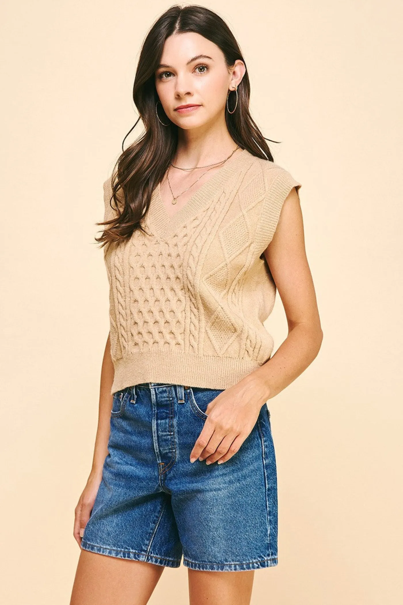 NonRestrictiveCut RILEY CABLE KNIT SWEATER VEST