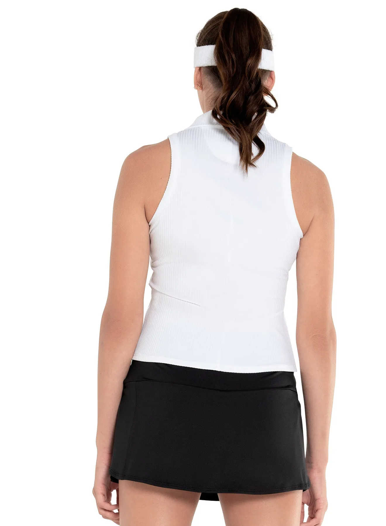 Durable Reinforced Elbow Patches Sleeveless Rib Polo