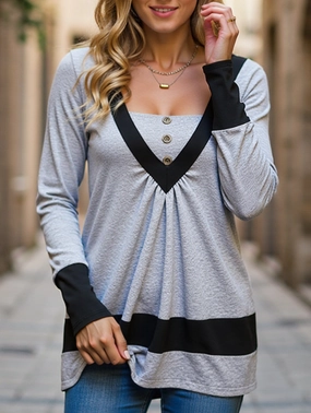 ButtonFront Casual home t-shirt top for women