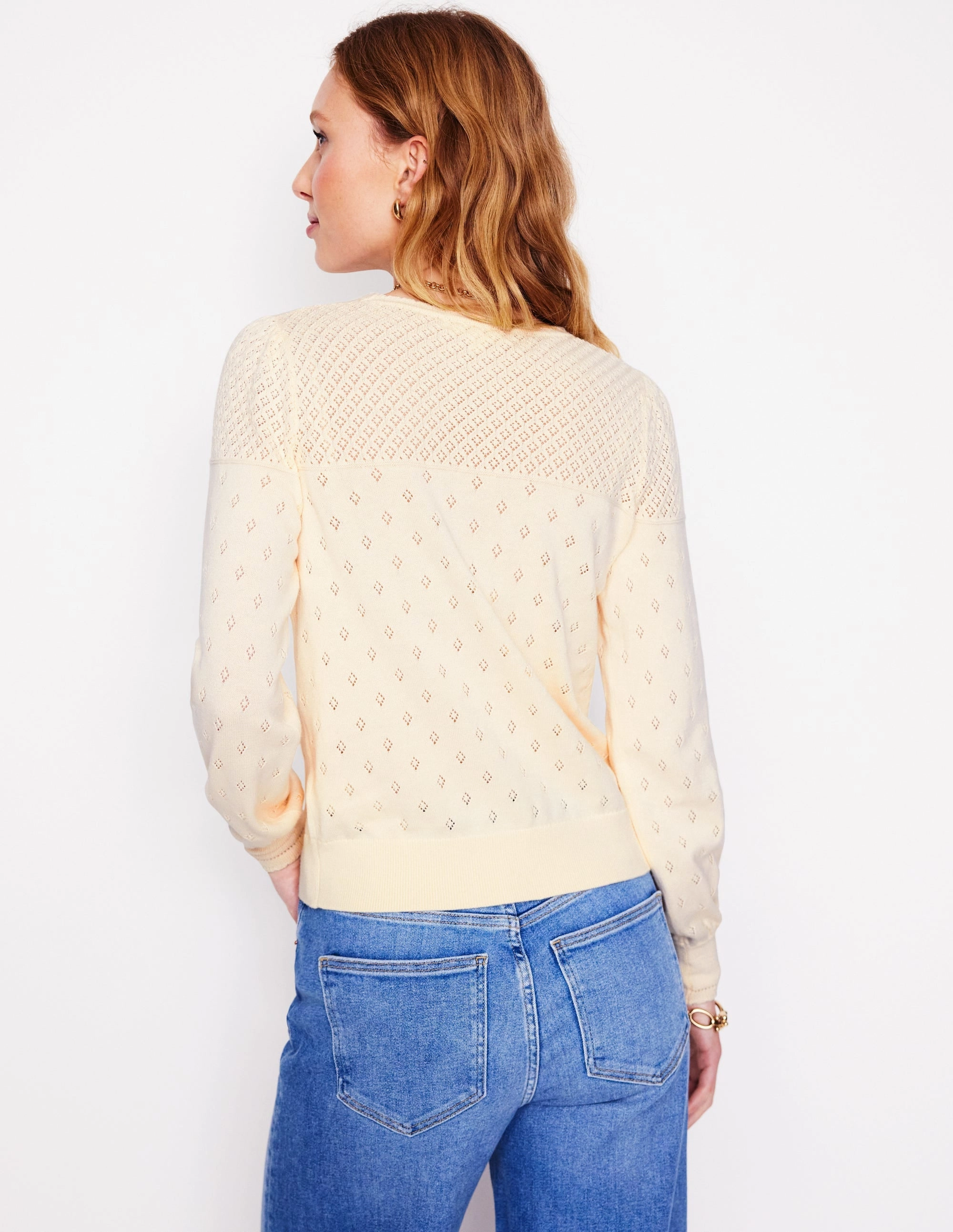 Clean Style Smart touch Rosalie Pointelle Jumper-Warm Ivory