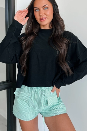 QuickDry Hygroscopic Inner Layer Tabitha Long Sleeve Zenana Top (Black)