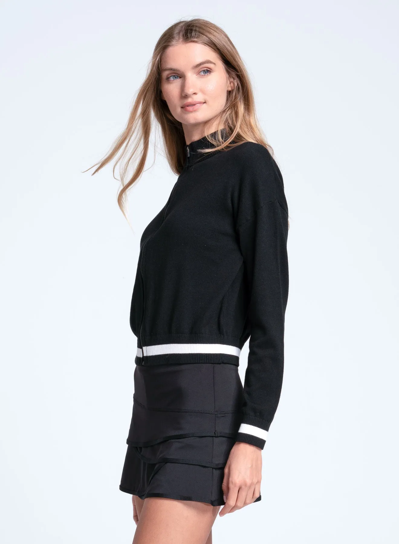 Rally Mock Neck Cardigan Full Coverage Fit VentilatedArmholes