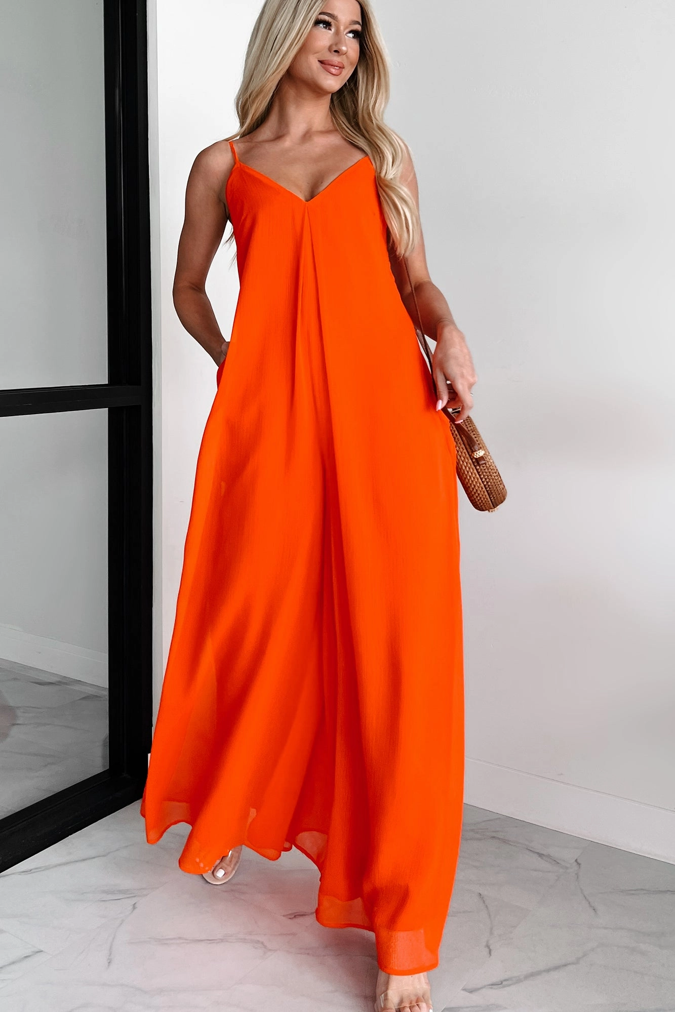 Take The Chance Wide Leg Jumpsuit (Red) Fresh Aesthetic Fall Mood