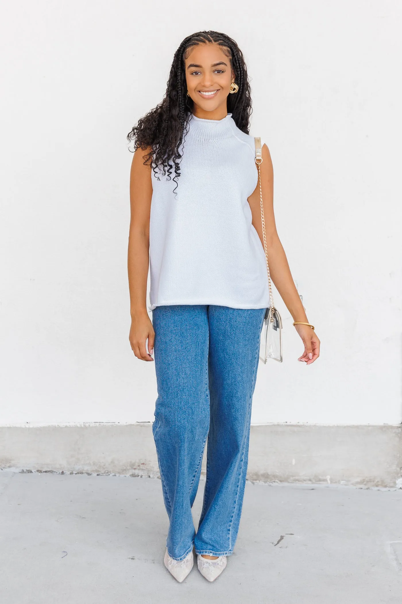 TATE KNIT TOP Layered Shoulder