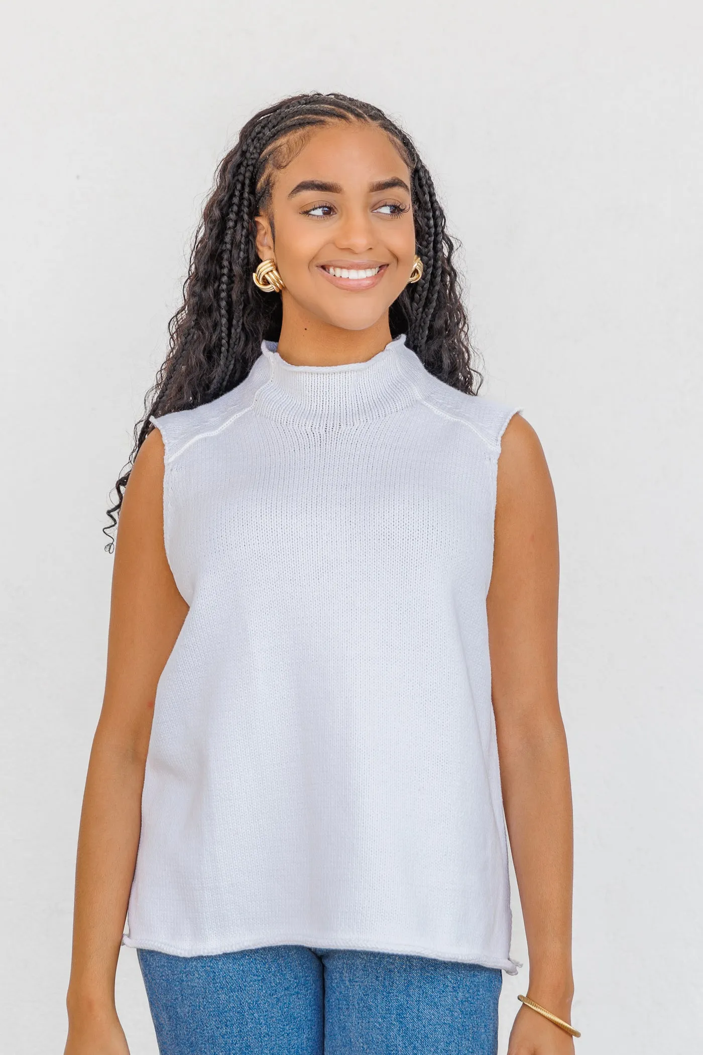 Oversized Collar TATE KNIT TOP